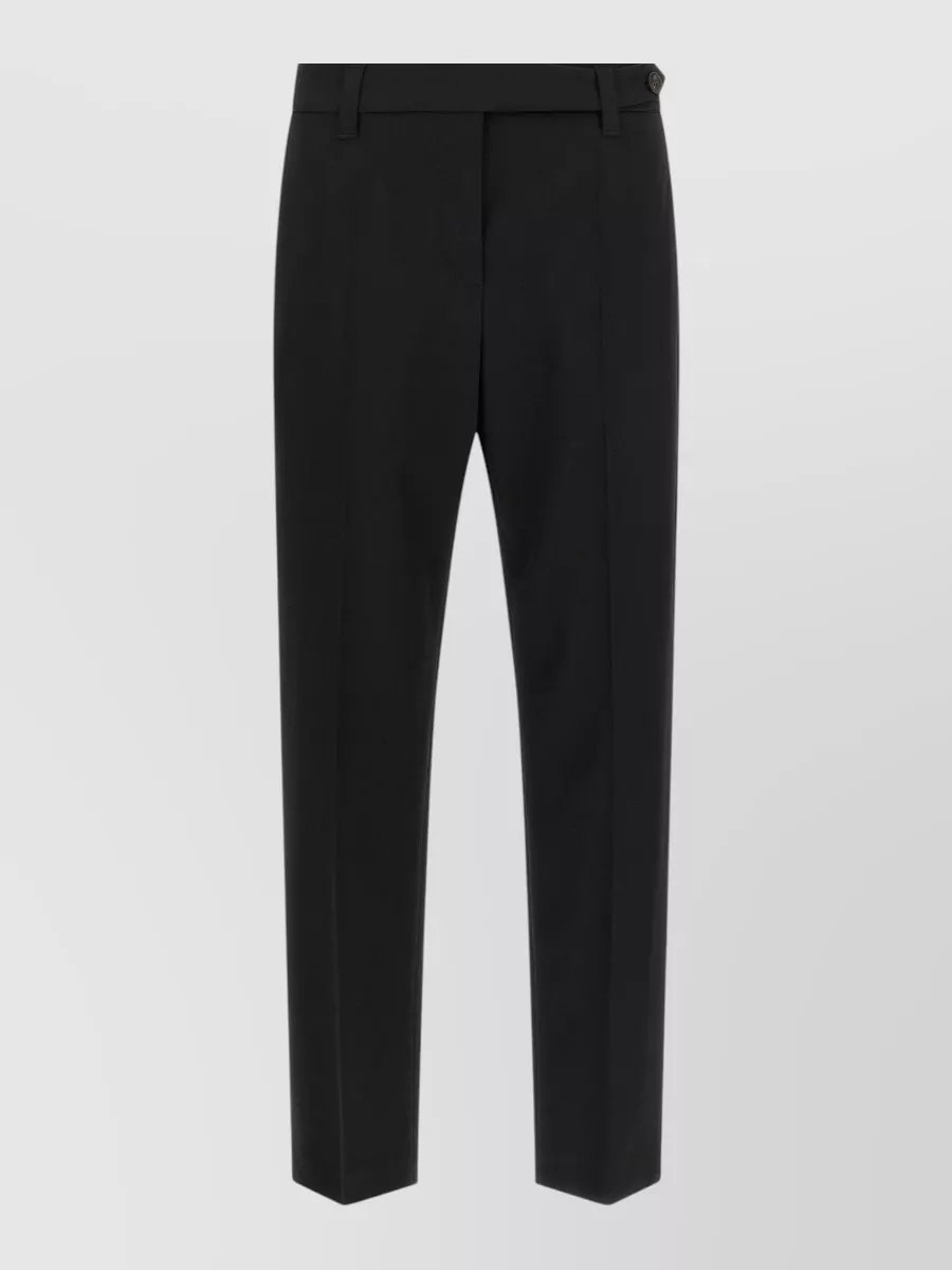 Brunello Cucinelli Virgin Wool Pleated Tapered Trousers
