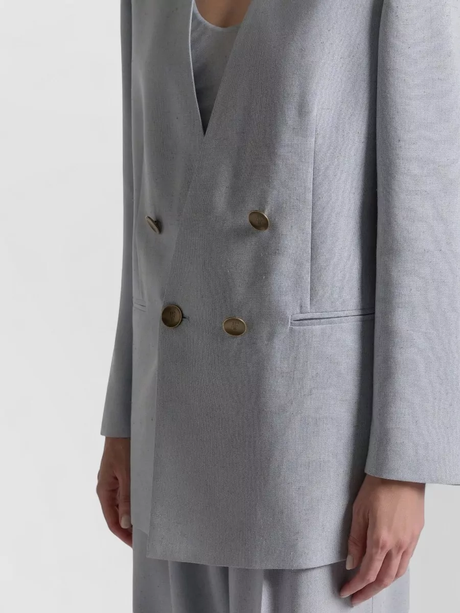 Alberta Ferretti Jacket Long Sleeves Padded Shoulders Buttons Lapels