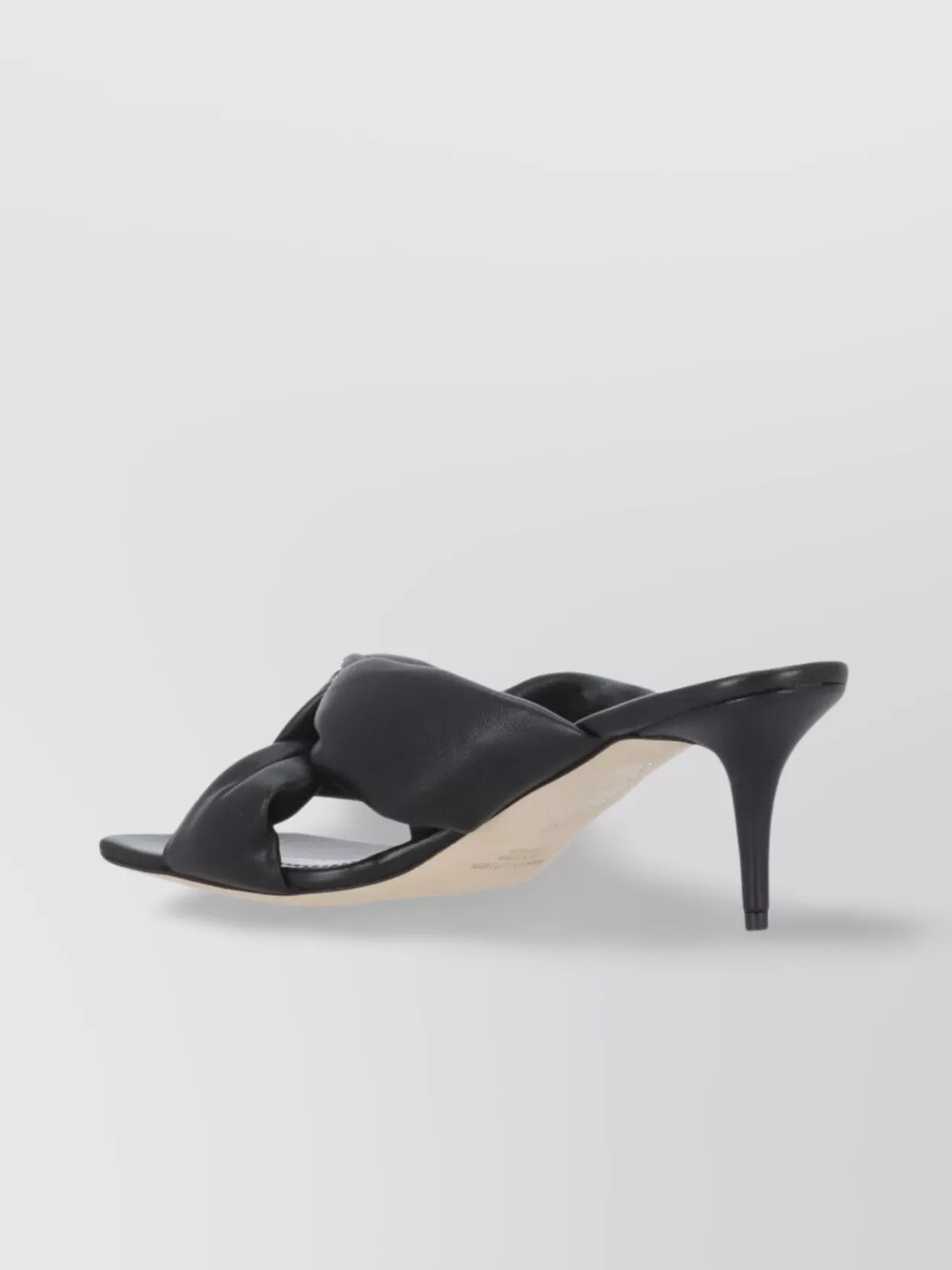 Fabiana Filippi Leather Sandals With Braided Front And Kitten Heel