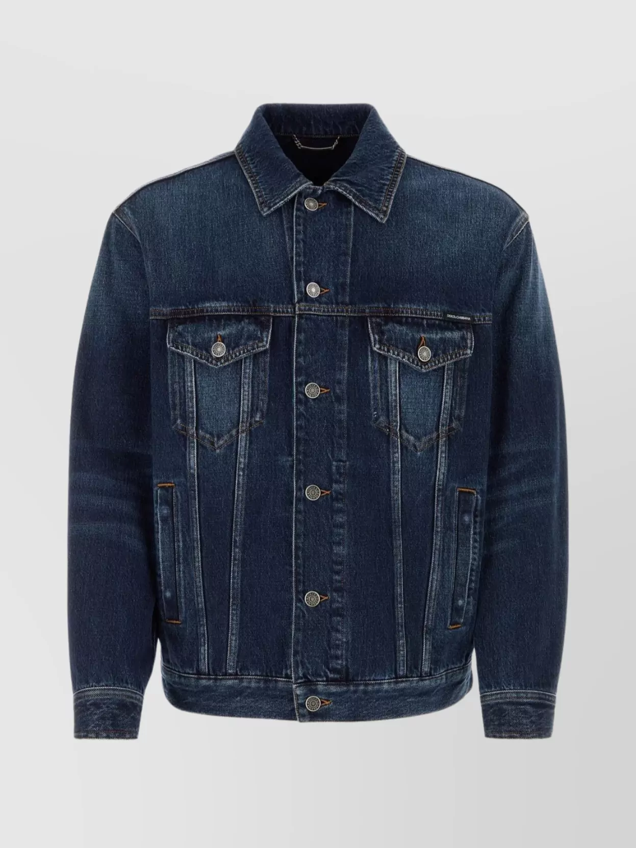 Shop Dolce & Gabbana Denim Jacket With Adjustable Waist Tabs In Blue