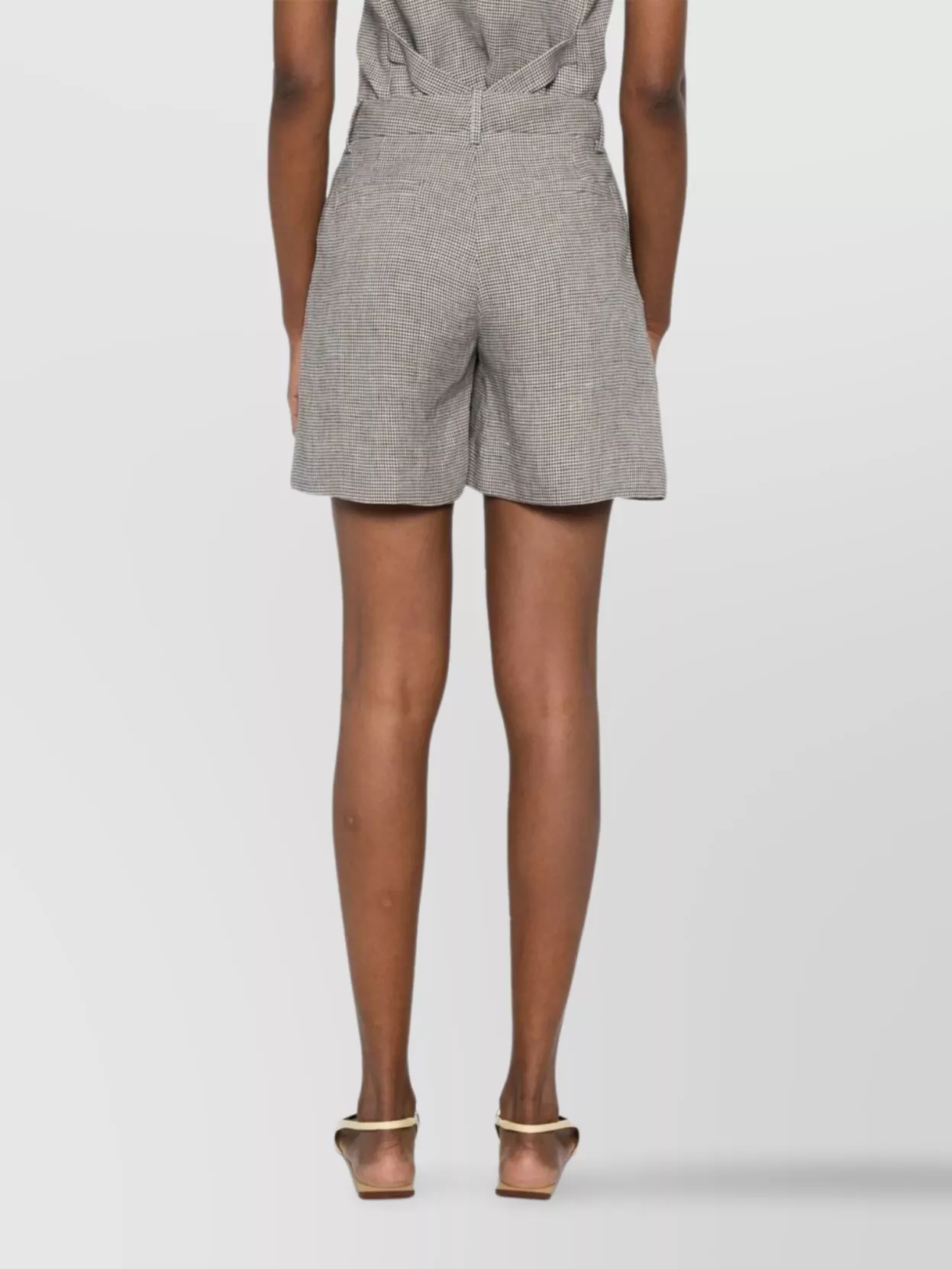 P.a.r.o.s.h High Waist Checked Print Shorts