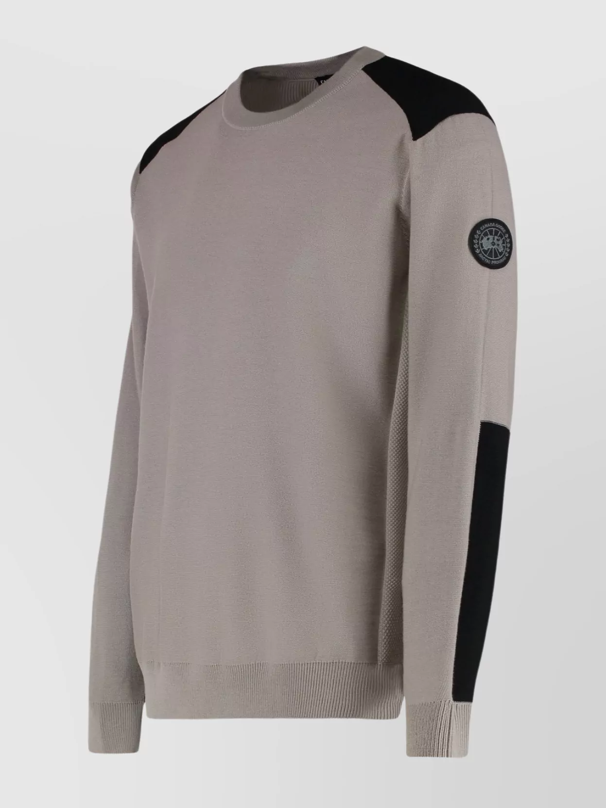 Canada Goose Crew-Neck Wool Sweater Contrast Panels