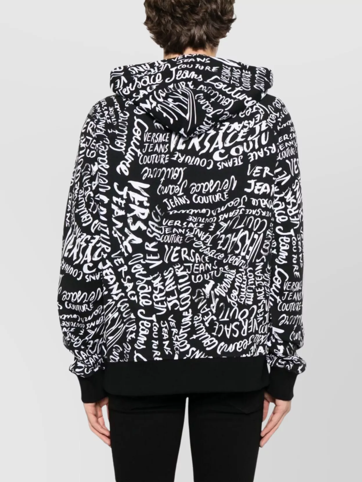 Versace Jeans Couture Cotton Hoodie Featuring All-Over Print