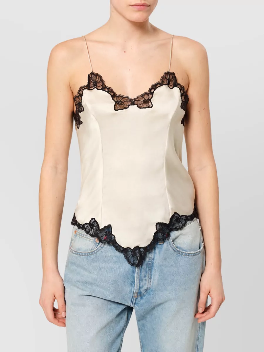 Isabel Marant Silk Floral-Print Lace-Trim Swimsuit