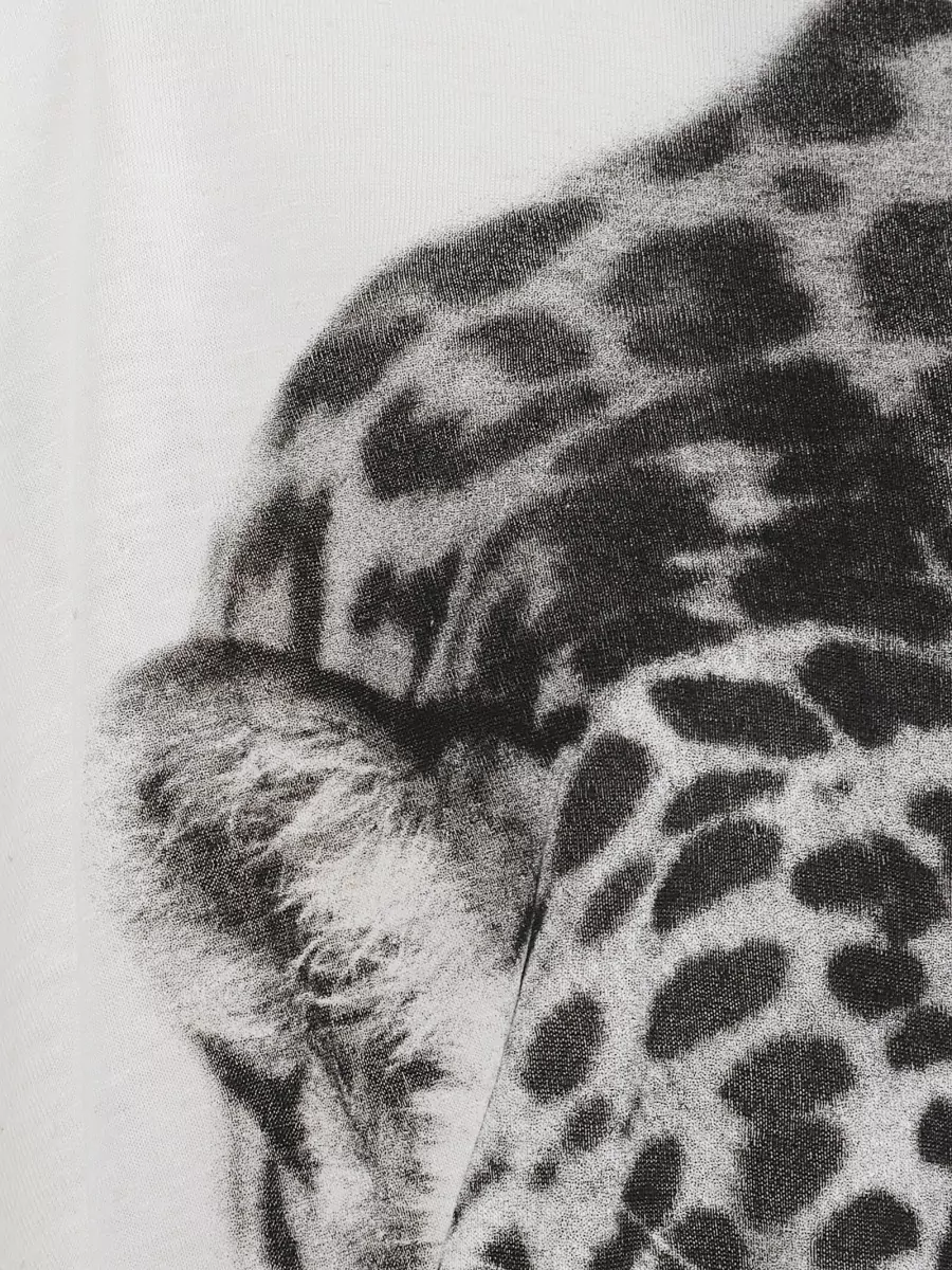 Stella Mccartney Cloud Leopard Motif Round Neck T Shirt