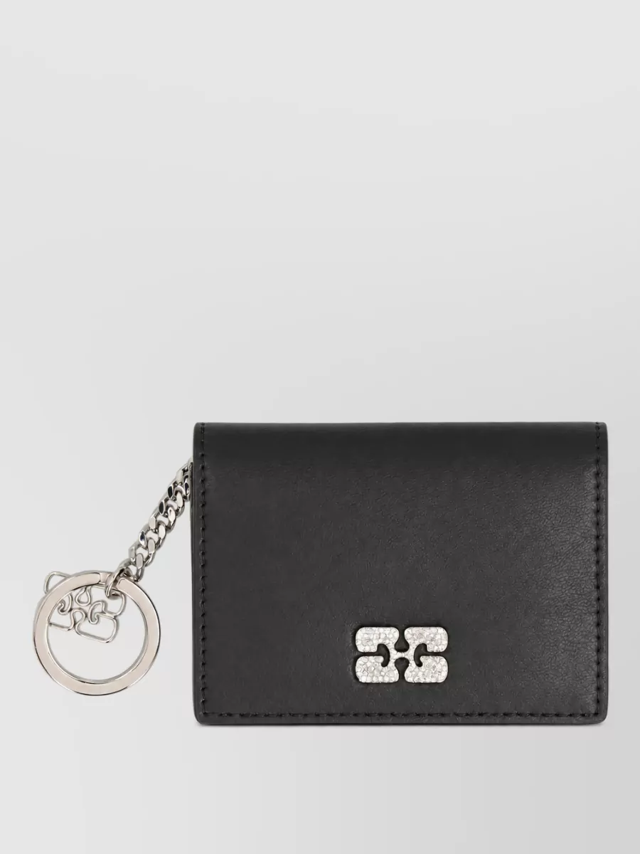 Ganni bou faux leather card holder