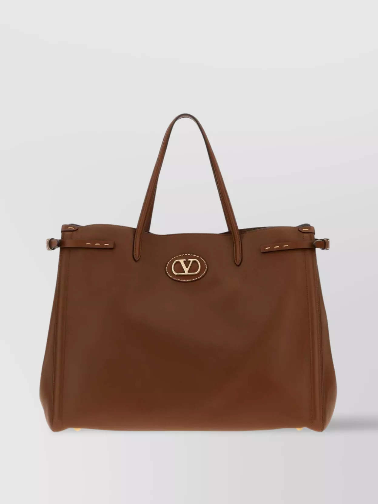 Valentino Borsa Shopping Antibes Media In Pelle Marrone Donna In Brown