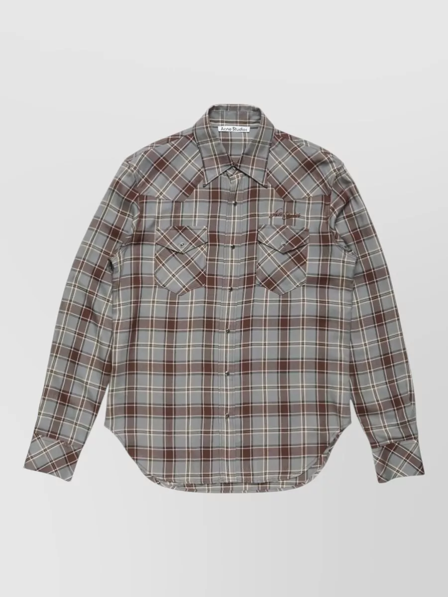 Acne Studios Checked Shirt Button Down Collar Pockets