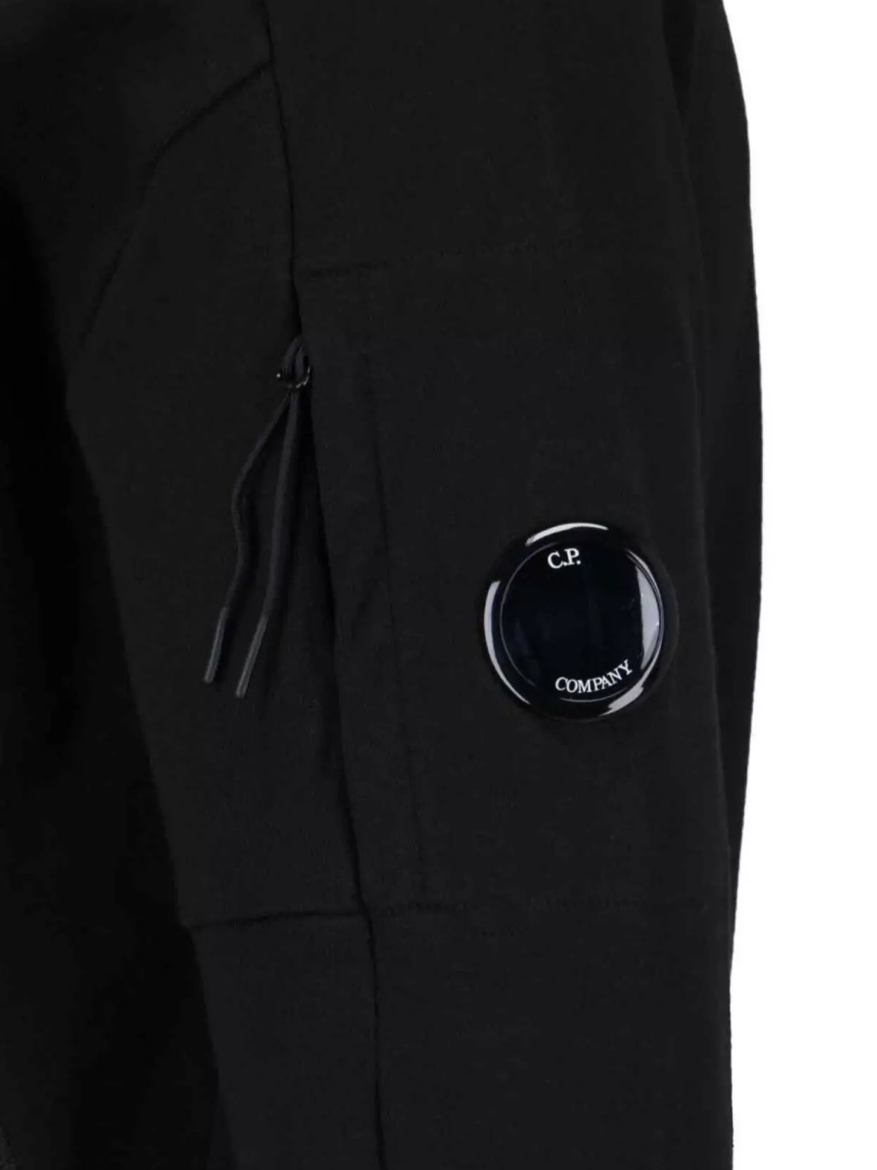 C.p. Company Relaxed Fit Black Zip-up Sweatshirt With Hood And Zippered Pockets