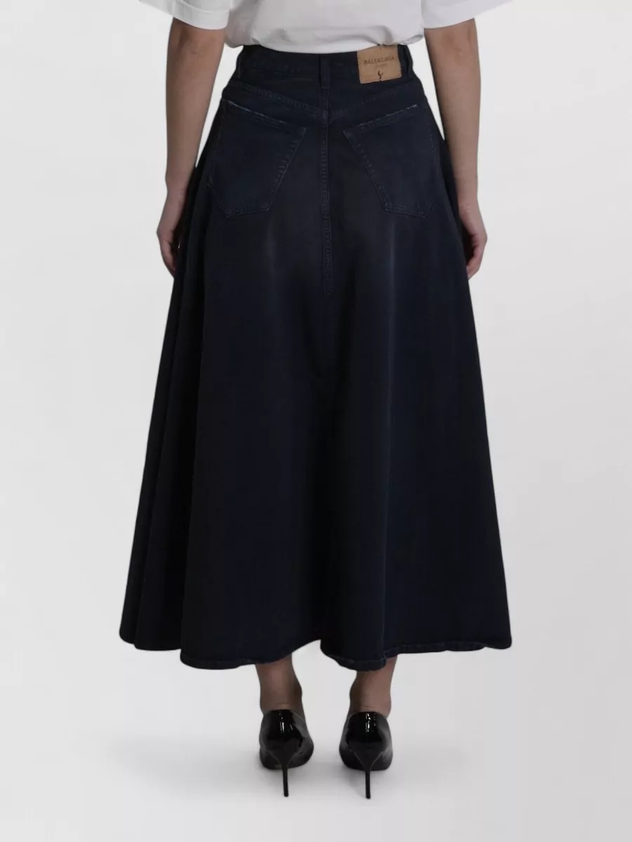 Balenciaga Denim Godet Maxi Skirt
