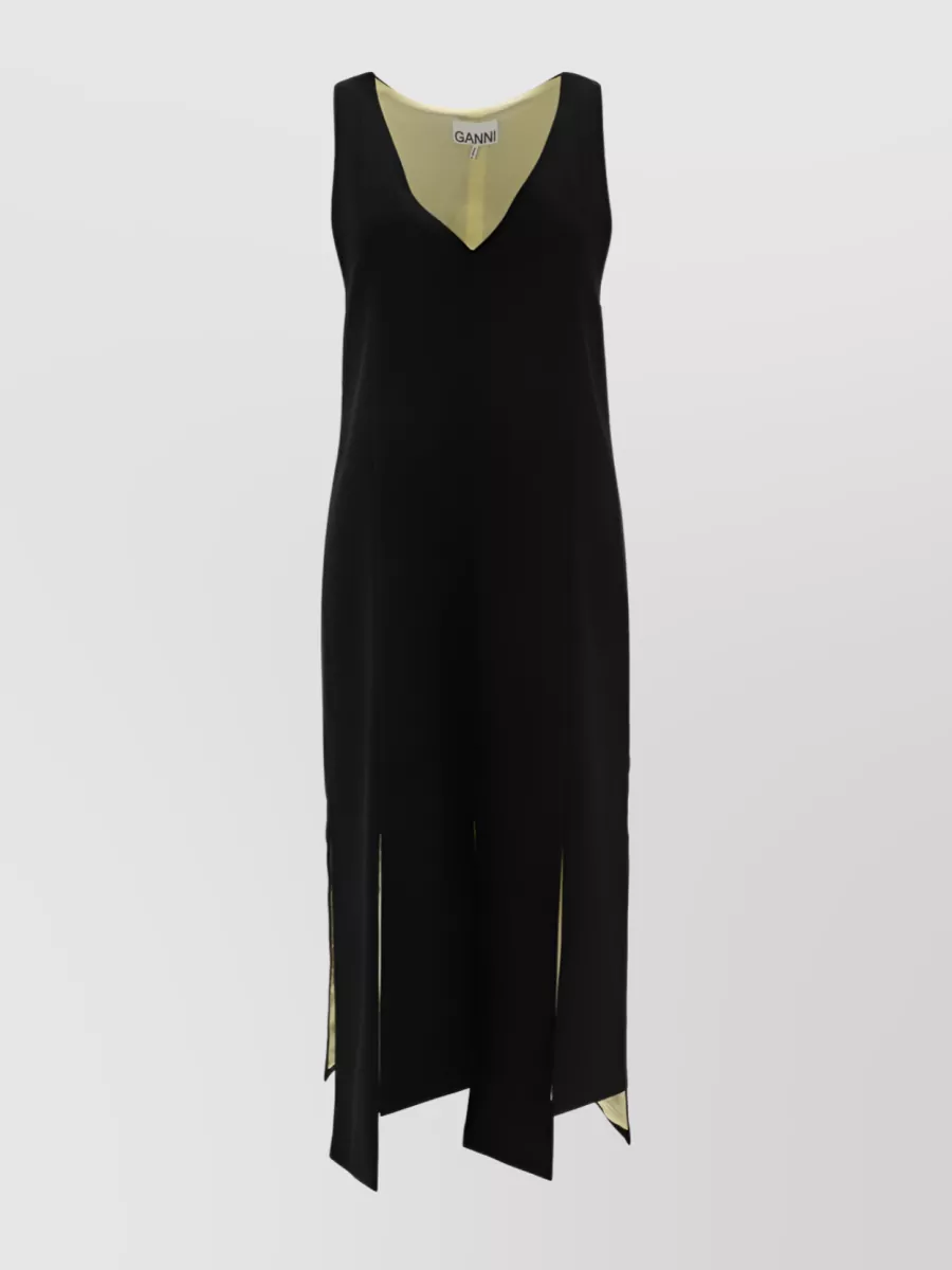 Ganni Scandinavian roots sleeveless dress with cut-out detailing