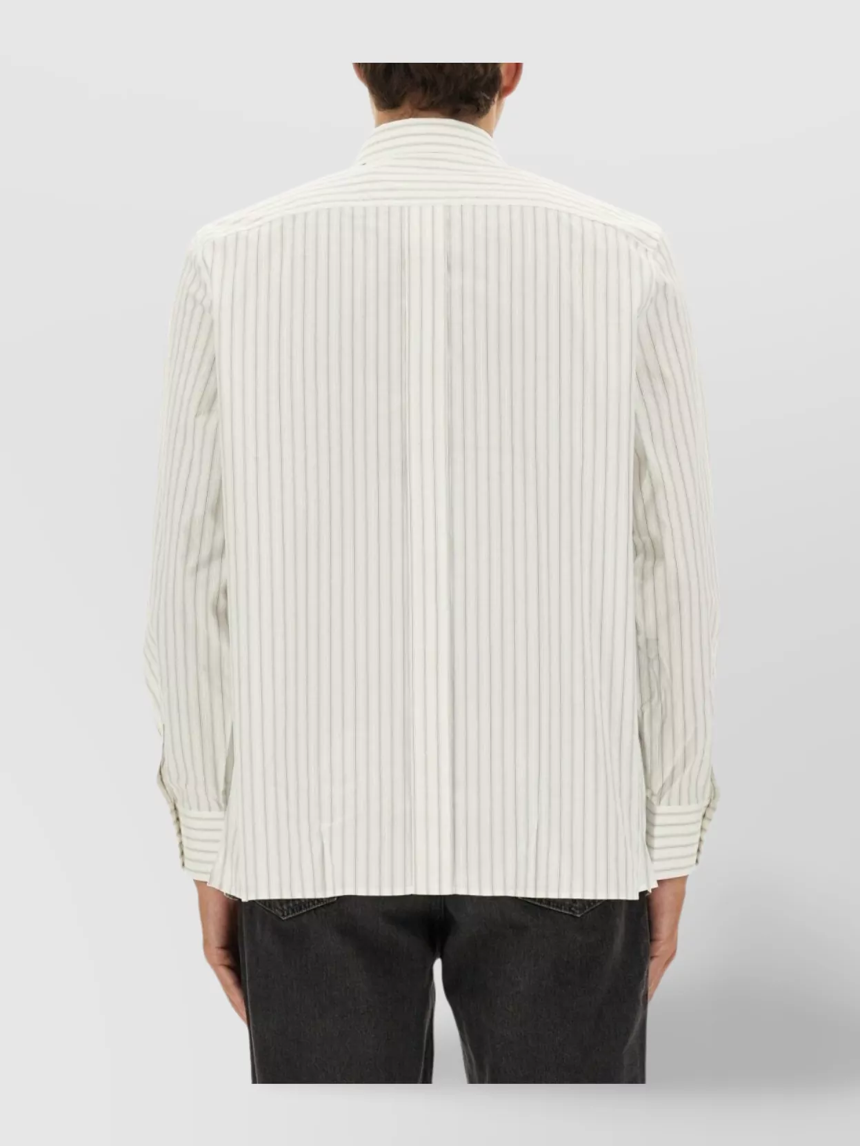 Saint Laurent Striped Long Sleeve Button-Down Shirt