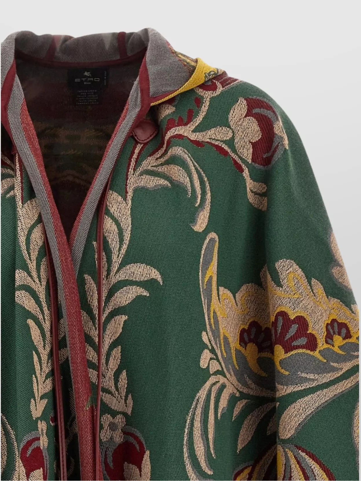 Etro Floral Paisley Hooded Draped Cape