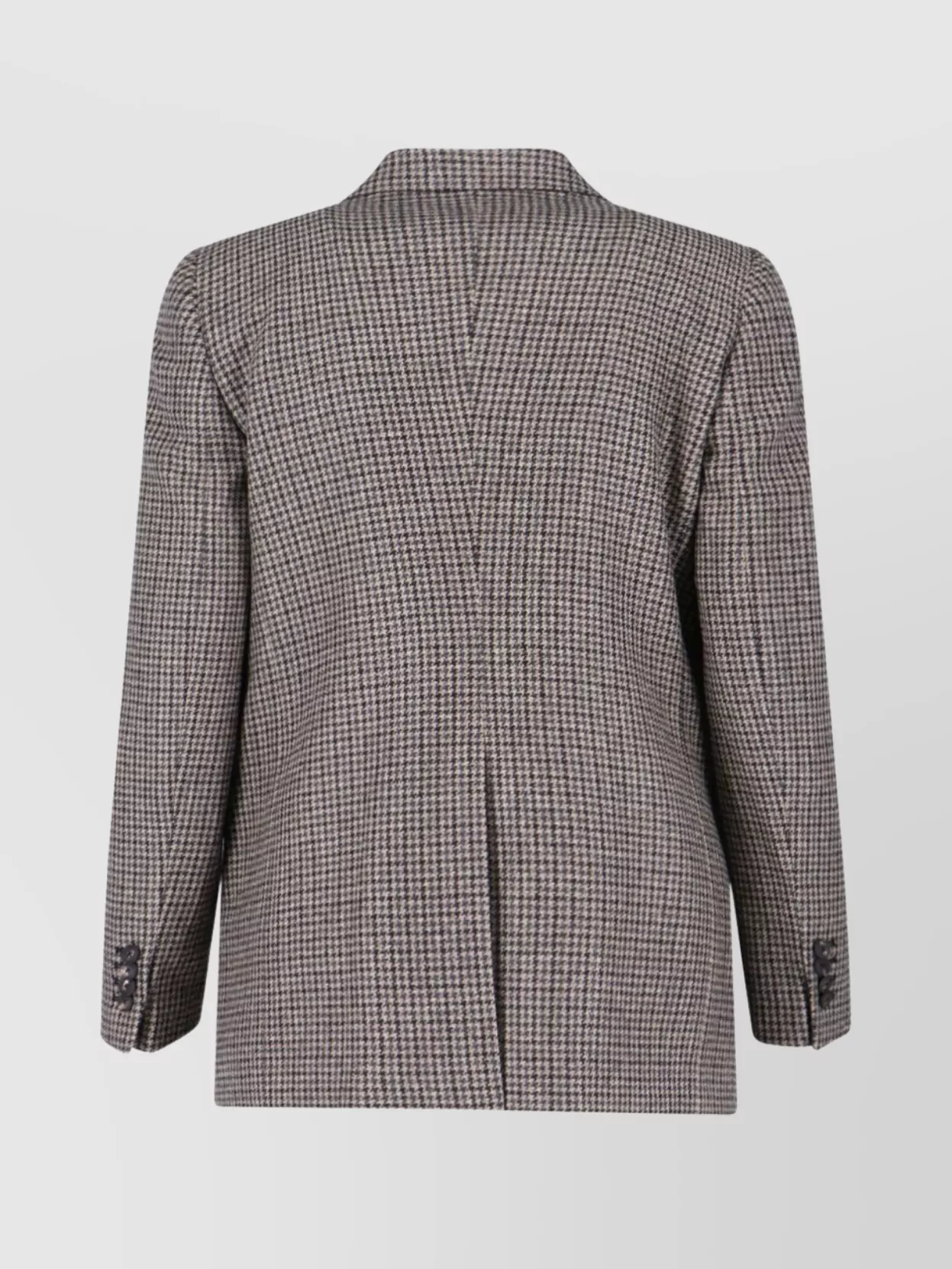 Tagliatore Double-breasted Houndstooth Jacket With Tailored Silhouette In Gray