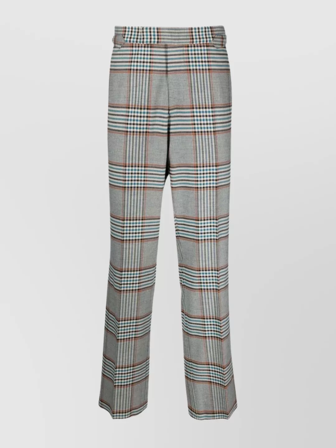 Shop Vivienne Westwood Plaid Check Straight Leg Trousers In Grey