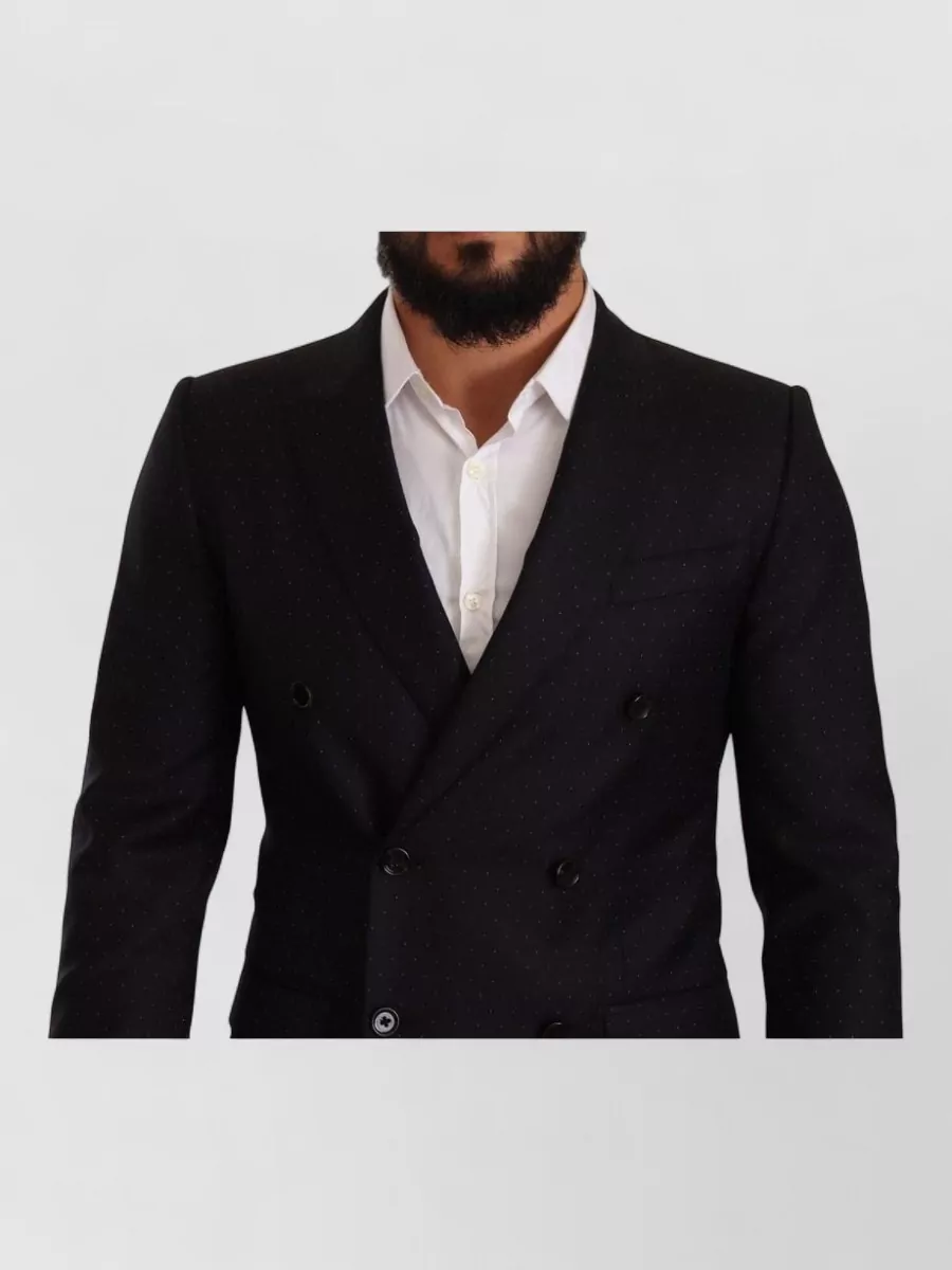 Dolce&Gabbana Virgin Wool Dotted Double-Breasted Blazer
