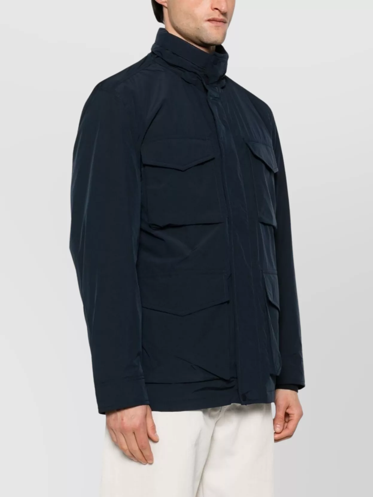 TOMMY HILFIGER FRONT FLAP POCKETS HIGH COLLAR JACKET
