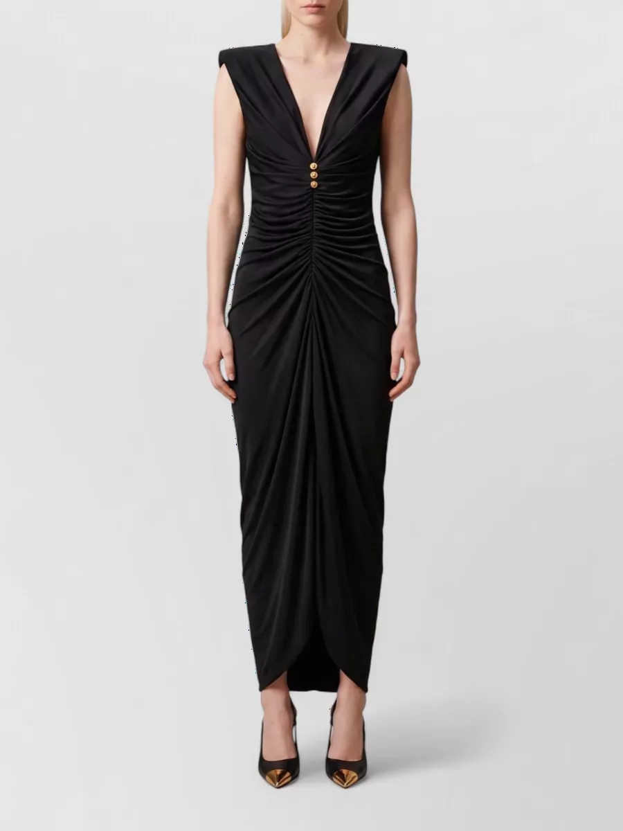 Versace draped sleeveless maxi dress