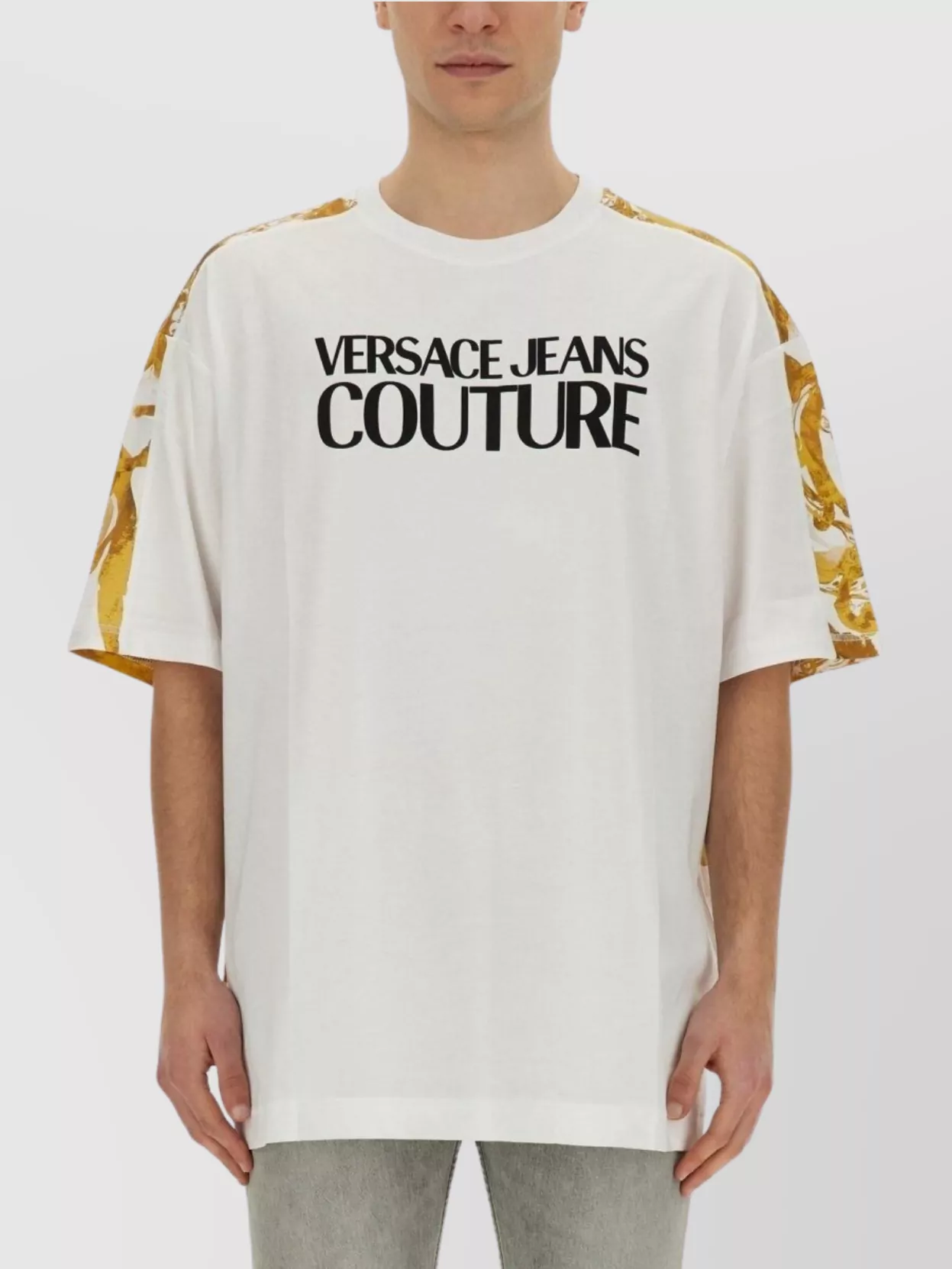 Shop Versace Jeans Couture Graphic Logo Print Crew Neck T-shirt