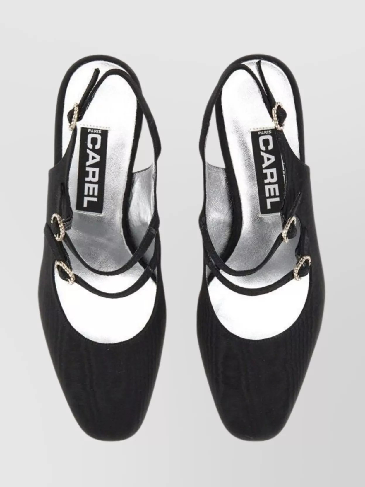 Carel Paris Block Heel Sling Back Strappy Pumps