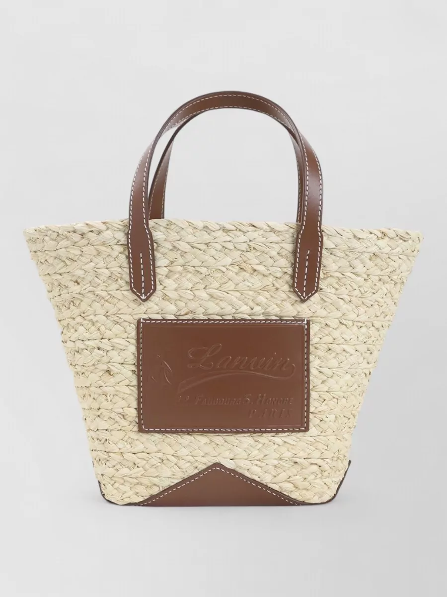 Lanvin Lanvin Logo Straw Tote Bag