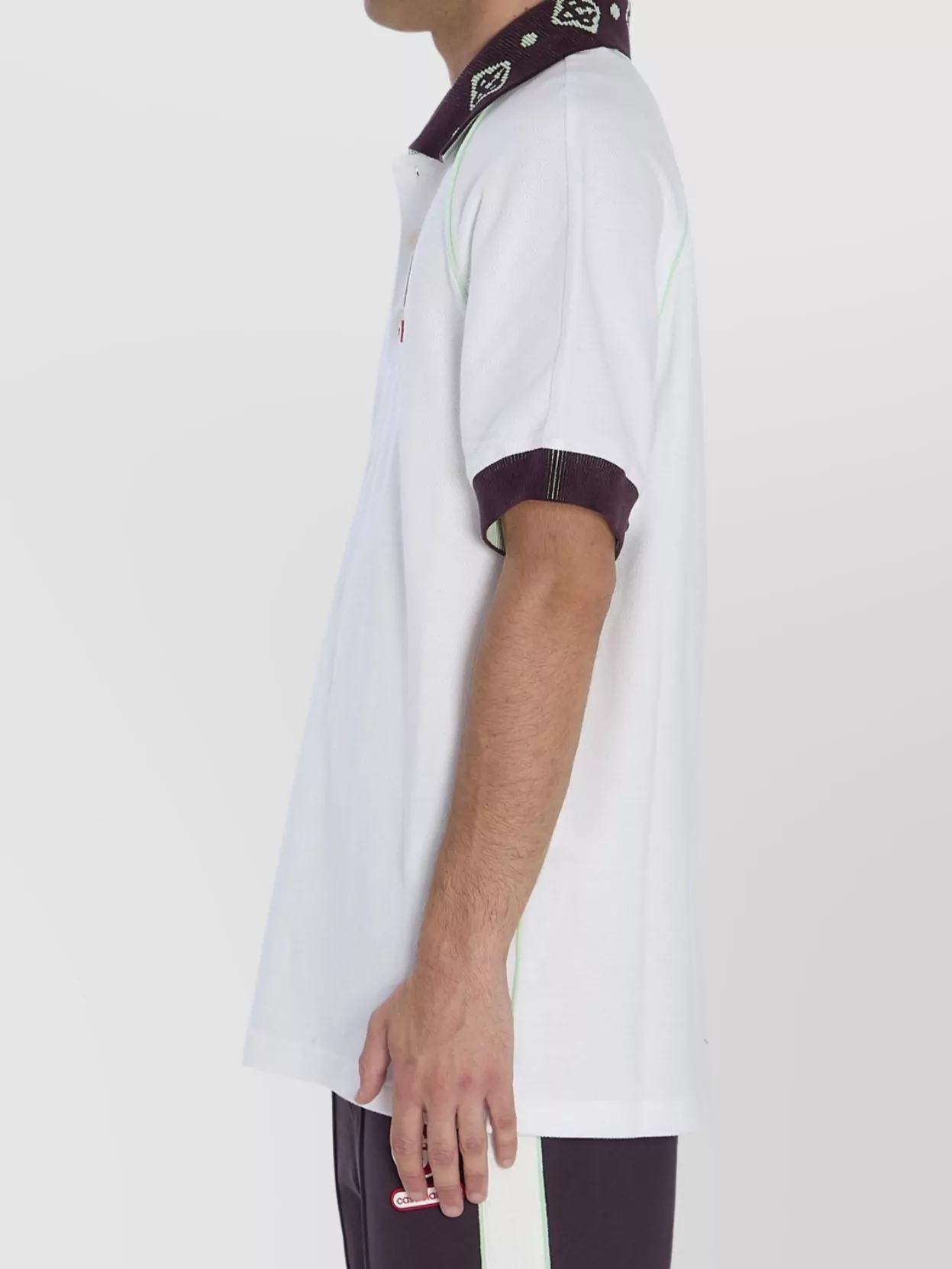 Casablanca Oversized Polo Shirt Featuring Pointed Collar In White