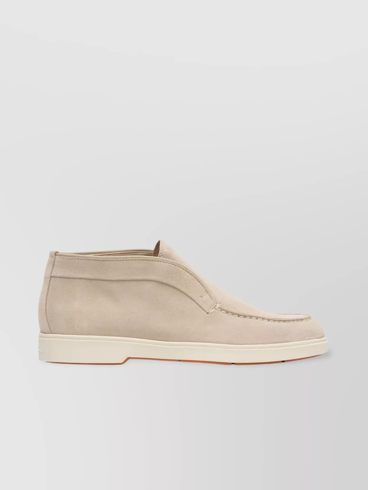 Santoni Slip-On Sneakers With Rubber Sole And Suede Finish