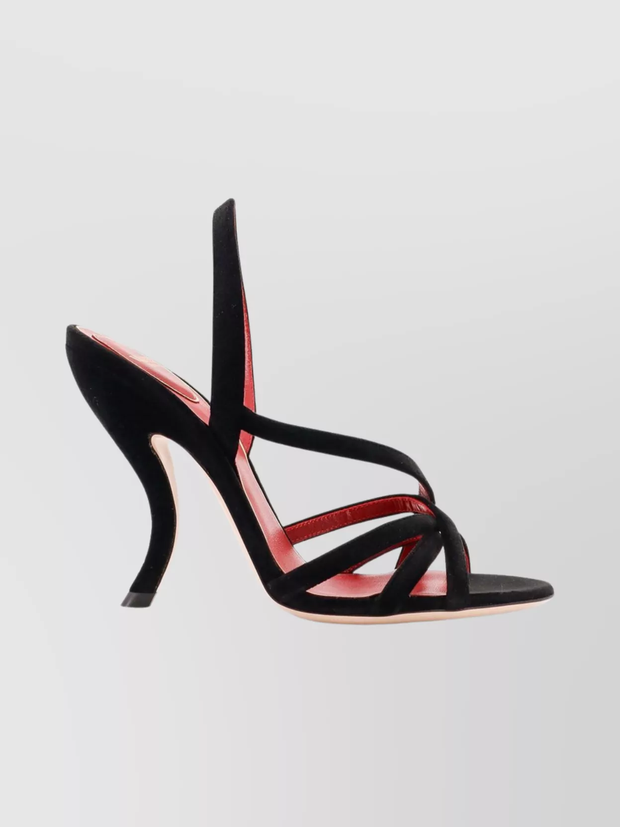 Valentino Garavani Velvet Strappy Sandals Curved Heel