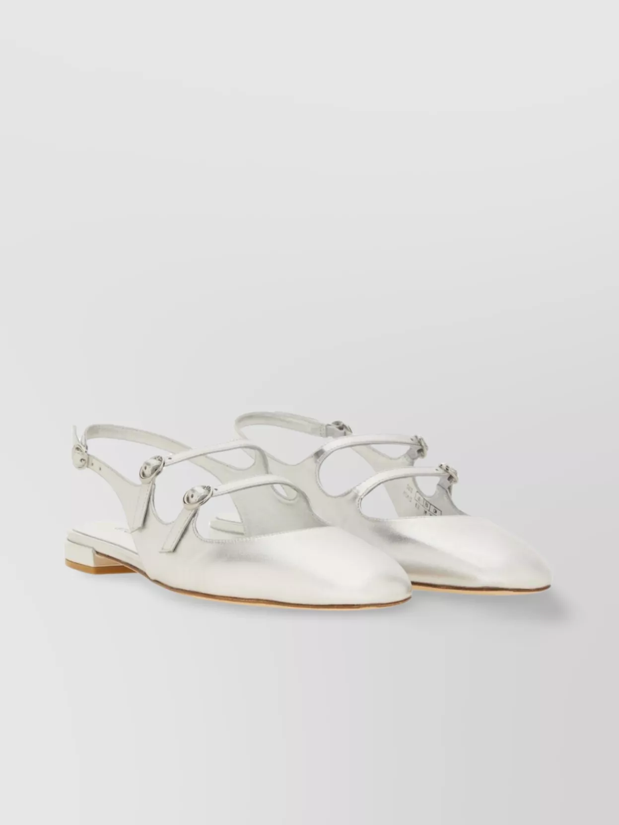 Stuart Weitzman Square Toe Metallic Finish Buckle Detail Pumps