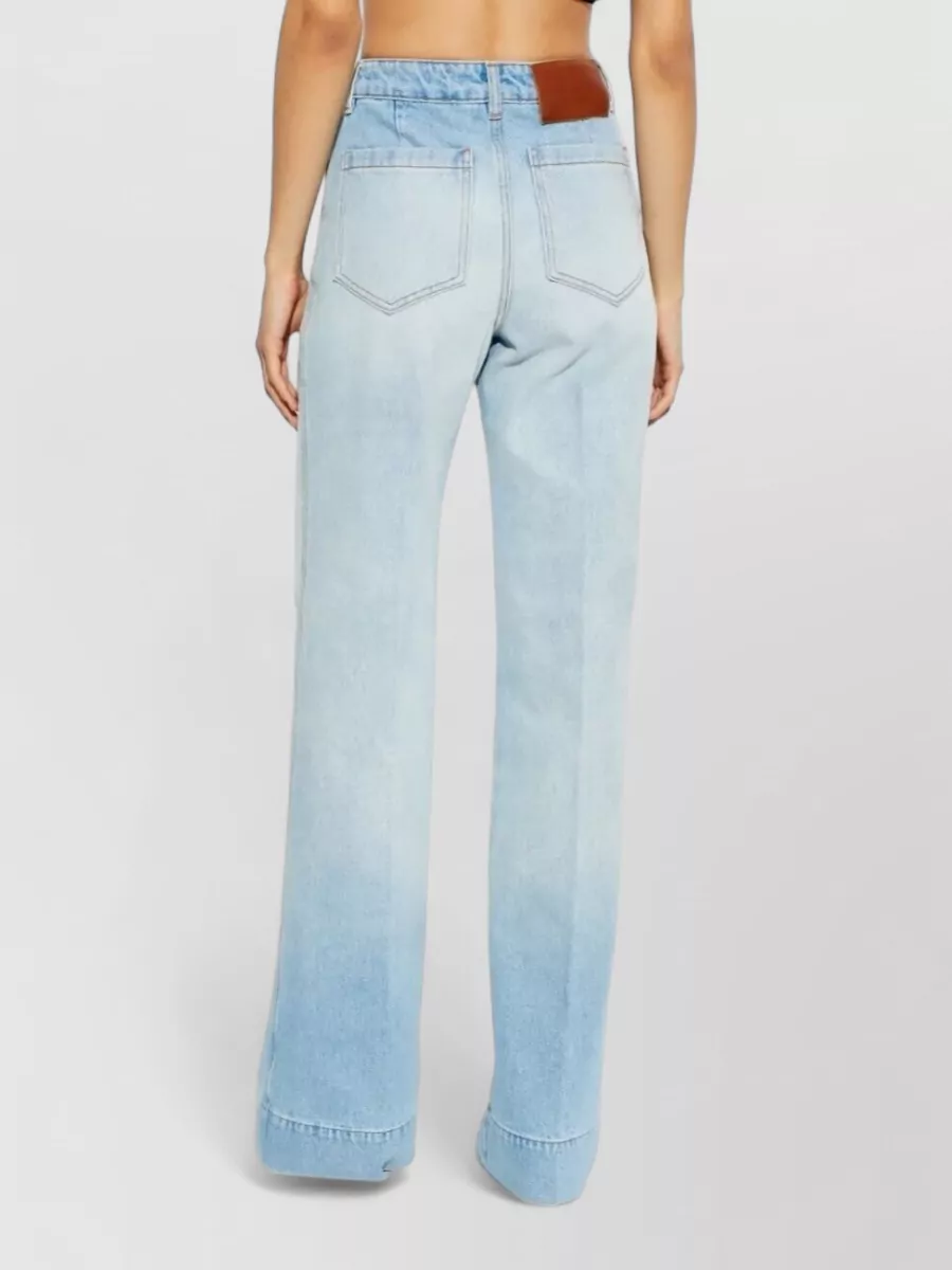 Victoria Beckham Alina Regular Fit Denim Trousers Five Pockets In Blue
