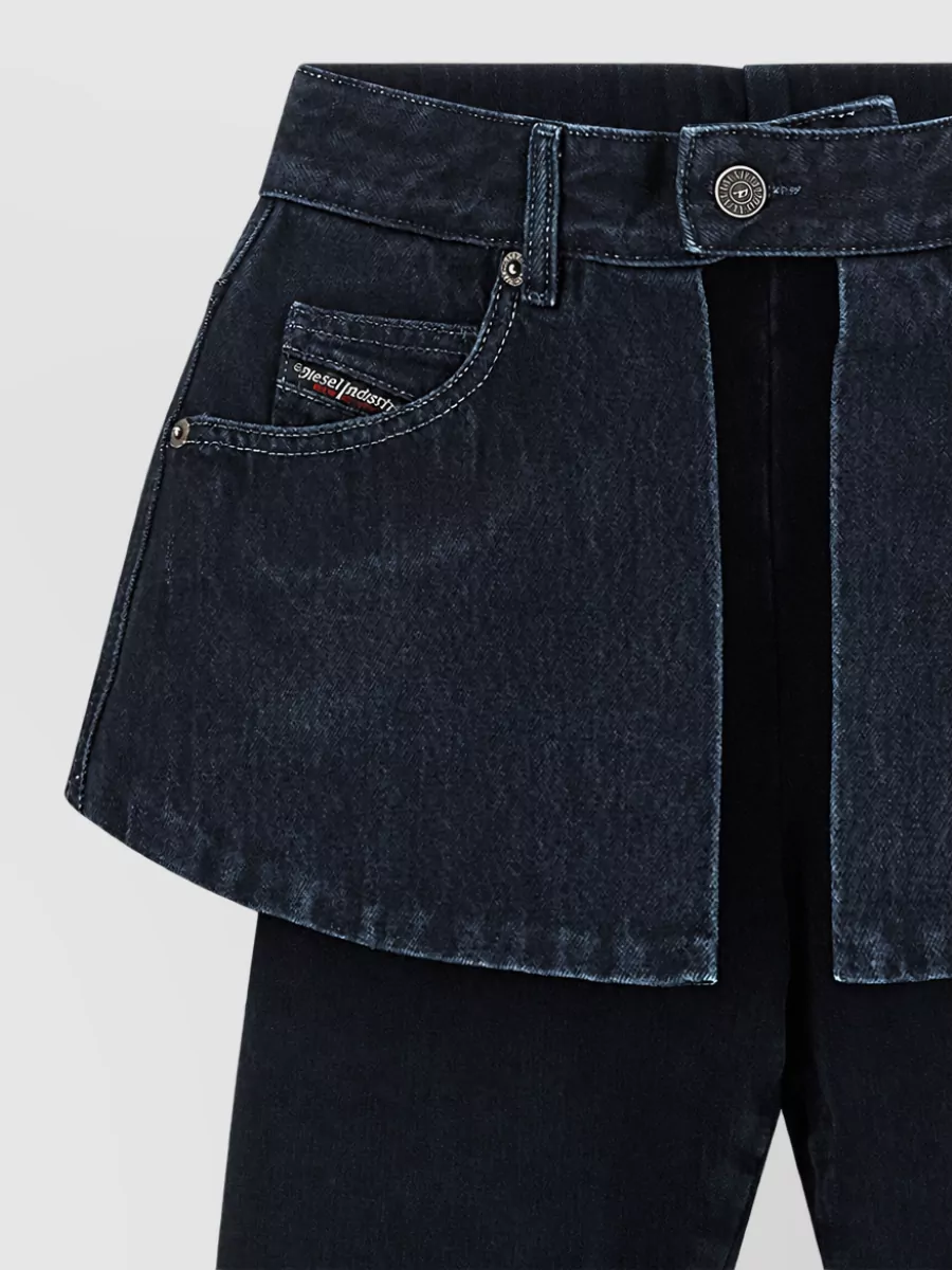Diesel Denim high-rise skinny flared mini skirt jeans