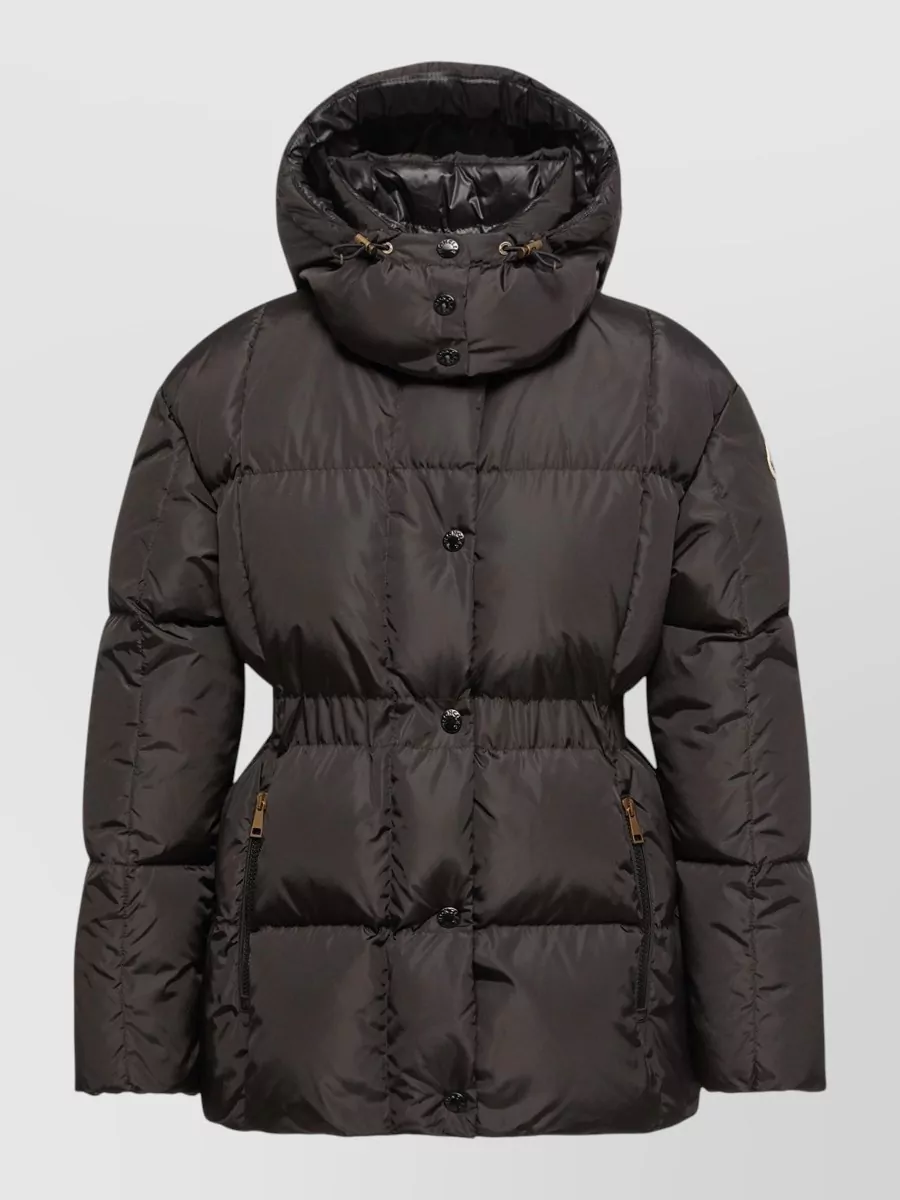 Moncler down hooded short puffer jacket