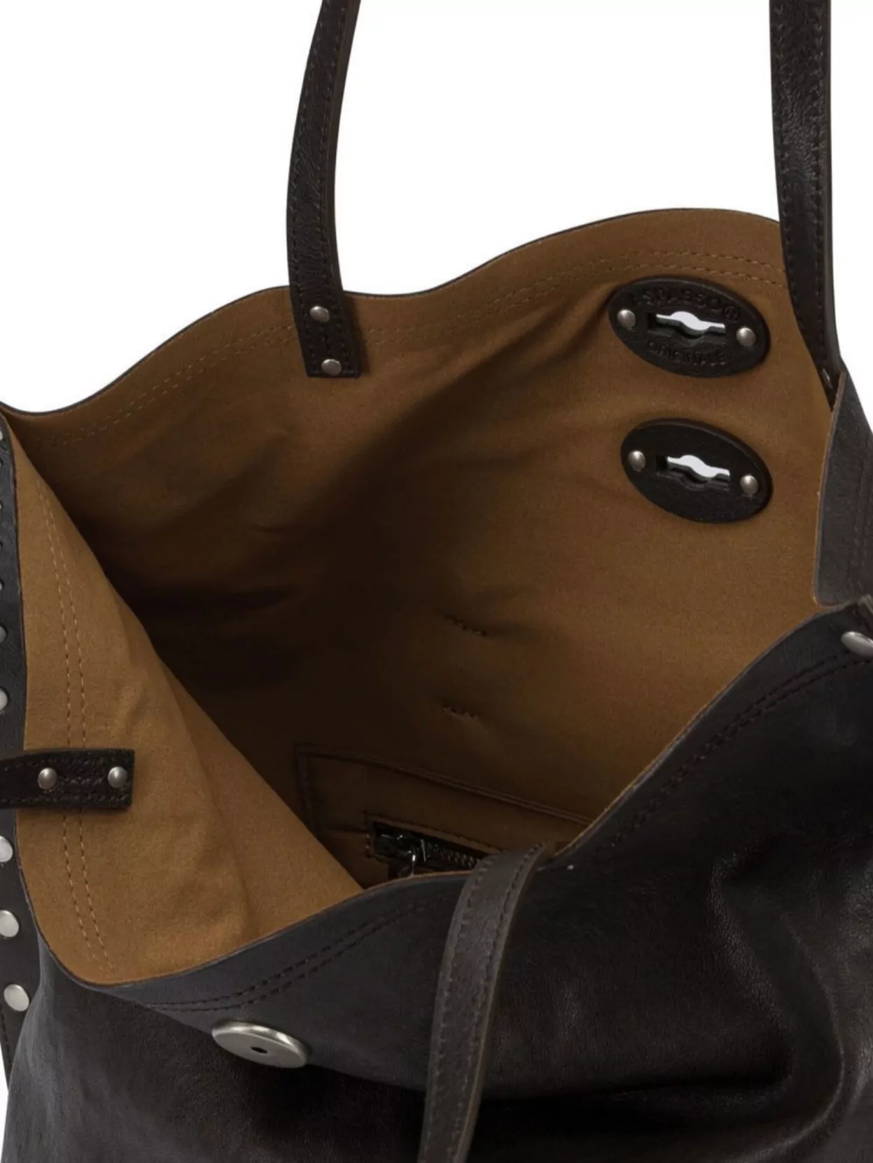 Zanellato Shoulder Bag With Studded Detailing And Dual Handles