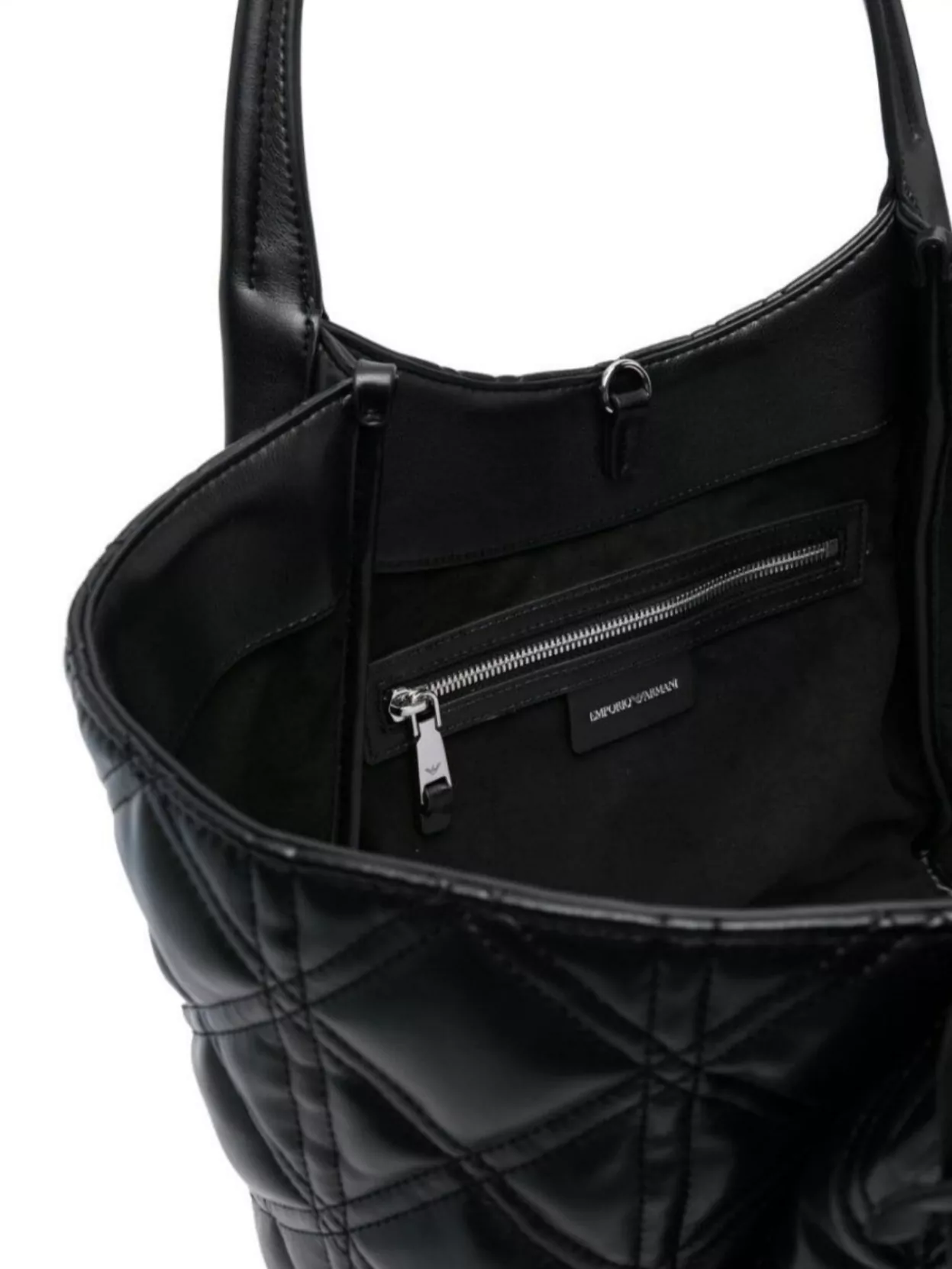 Emporio Armani Quilted Diamond Tote Bag With Top Handles