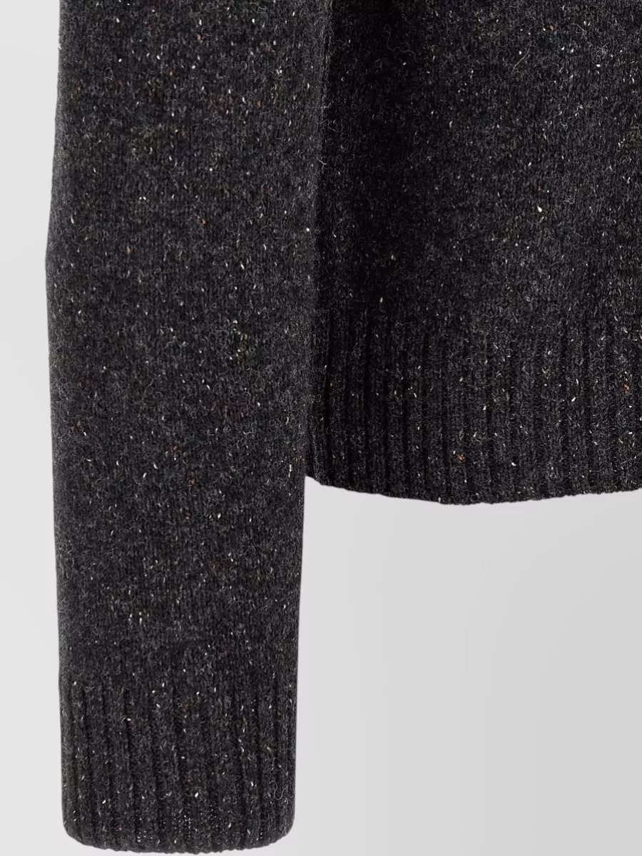 Moschino Wool Silk Logo-Embroidered Crewneck Sweater