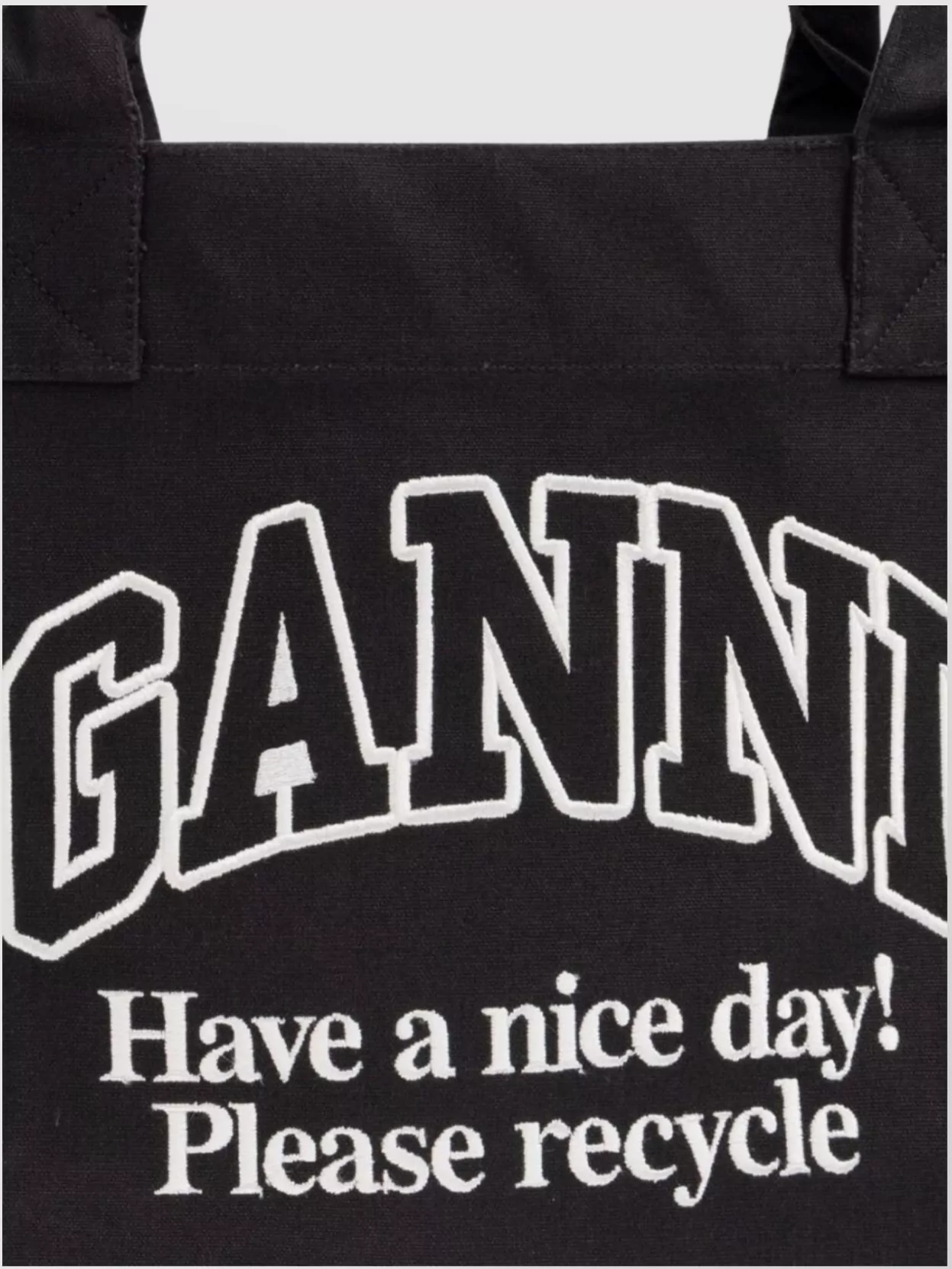 Ganni Large Tote Bag Made From Recycled Cotton