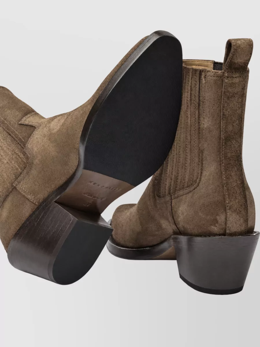 Henderson Baracco Suede Ankle Boots Elastic Panels Pull Tabs