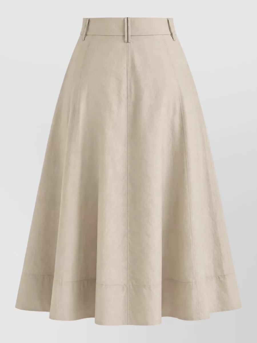 Brunello Cucinelli Cotton Poplin High Waist A Line Skirt