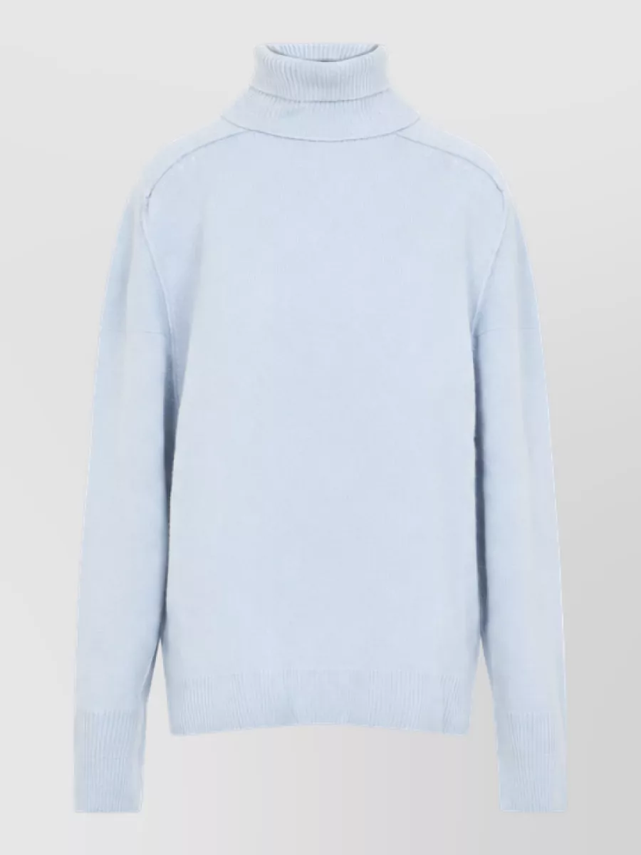Carven cashmere fine-knit ribbed turtleneck long-sleeve sweatshirt