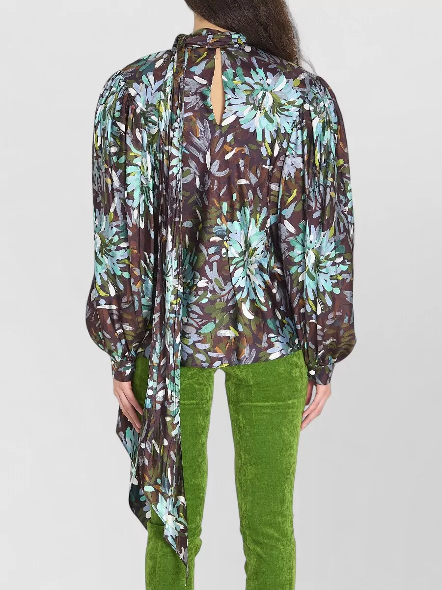 Gucci Silk Twill Shirt Bow Neck Scarf