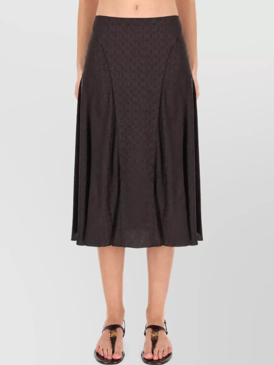 Fendi Silk A-Line Skirt