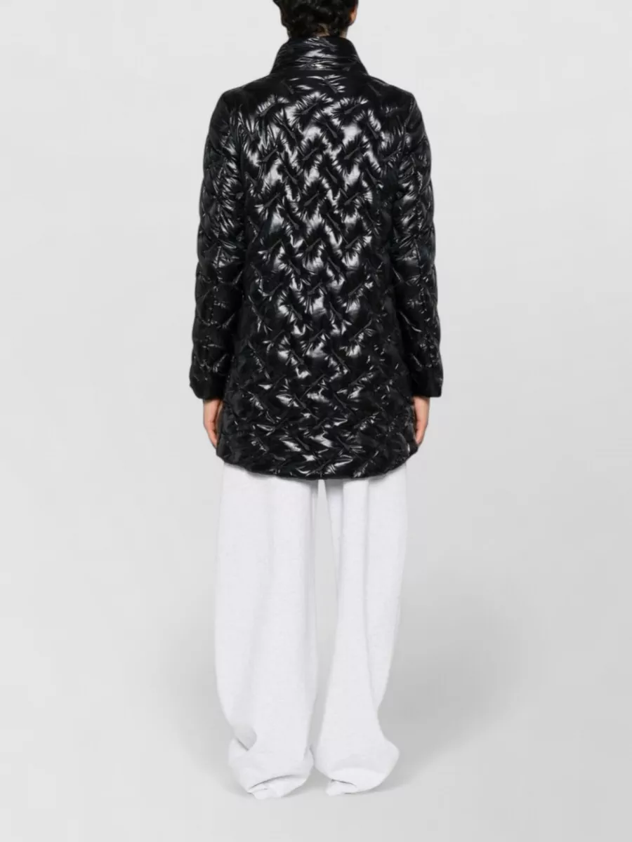 Herno Quilted Down Midi Single-Breasted Coat