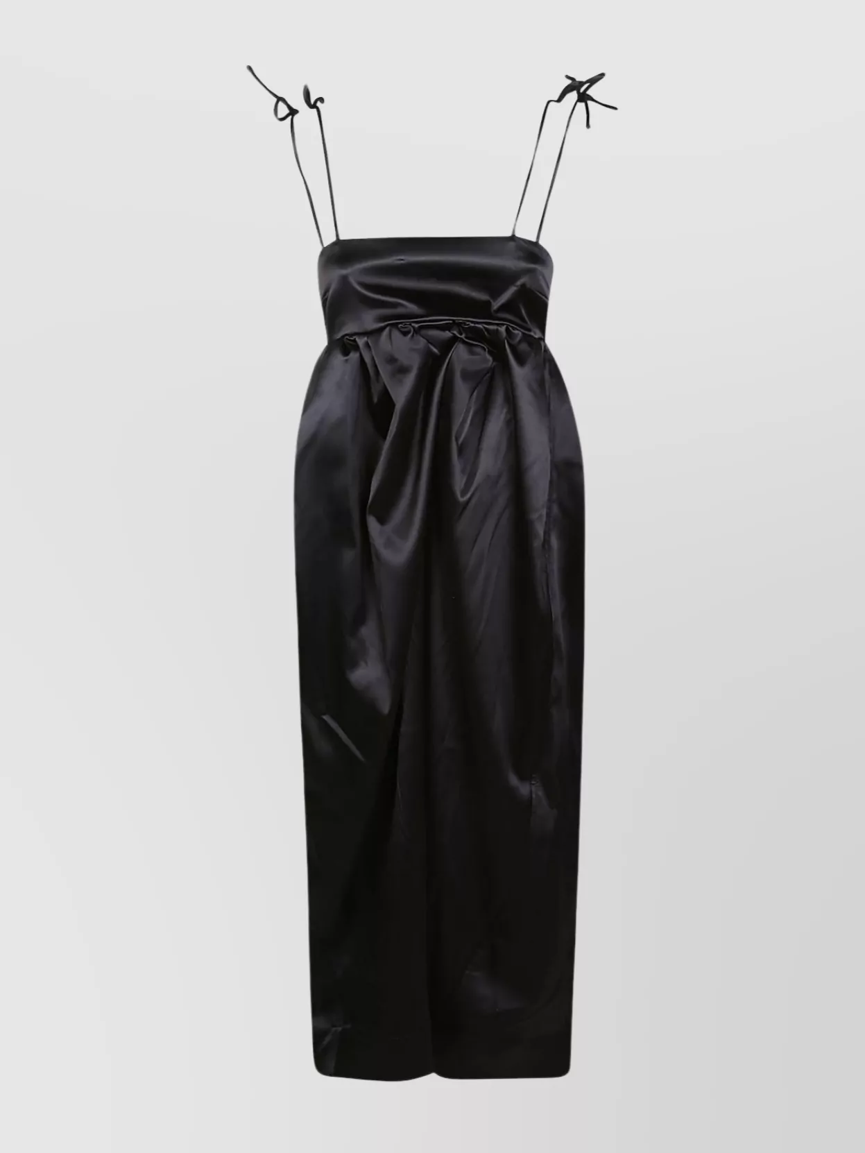 Shop Ganni Adjustable Strap Maxi Dress With Gathered Waist