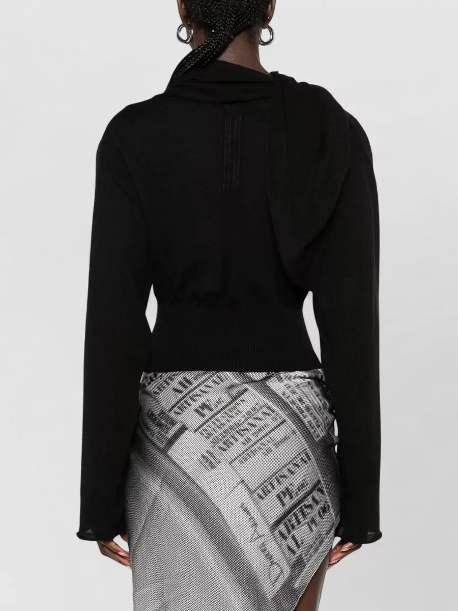 Rick Owens Ribbed Virgin Wool Scarf Top