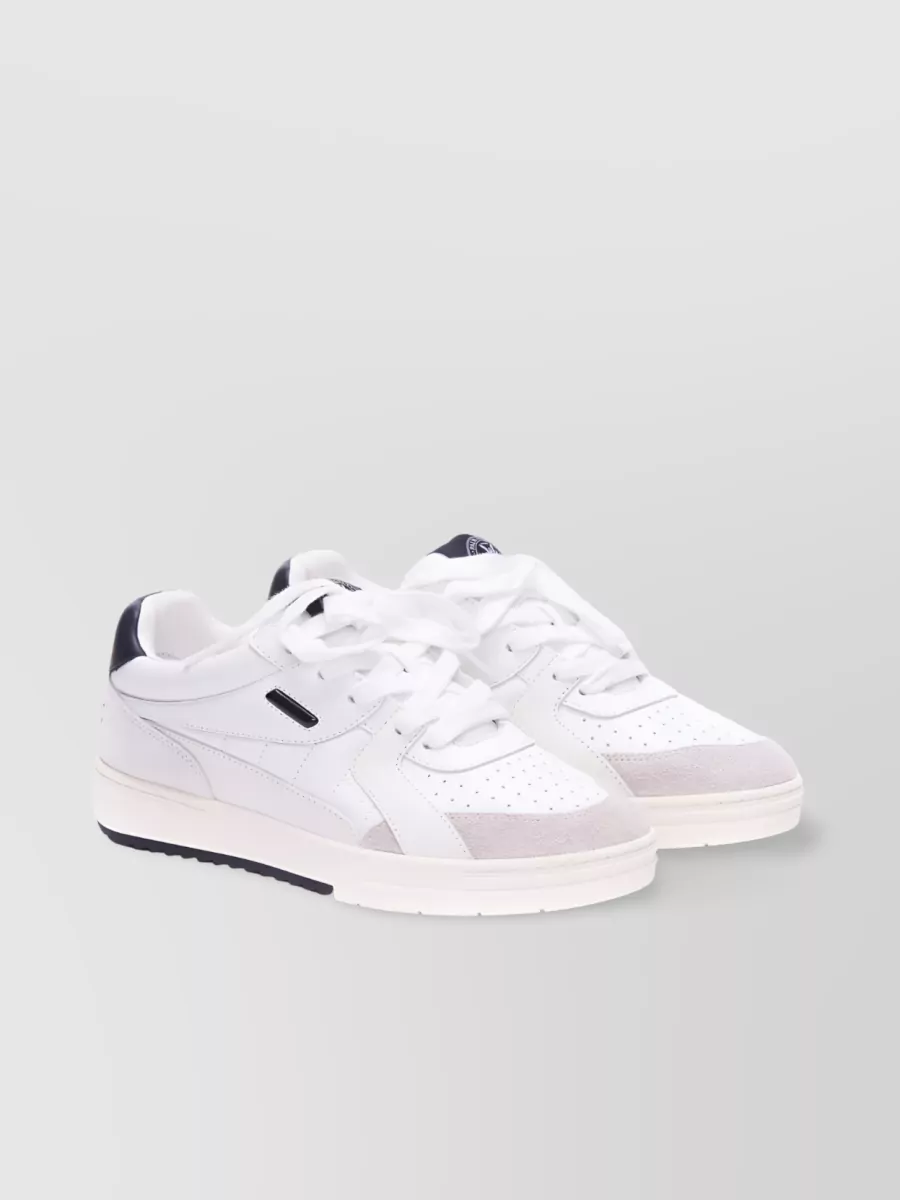 Shop Palm Angels University Logo Accent Sneakers In White