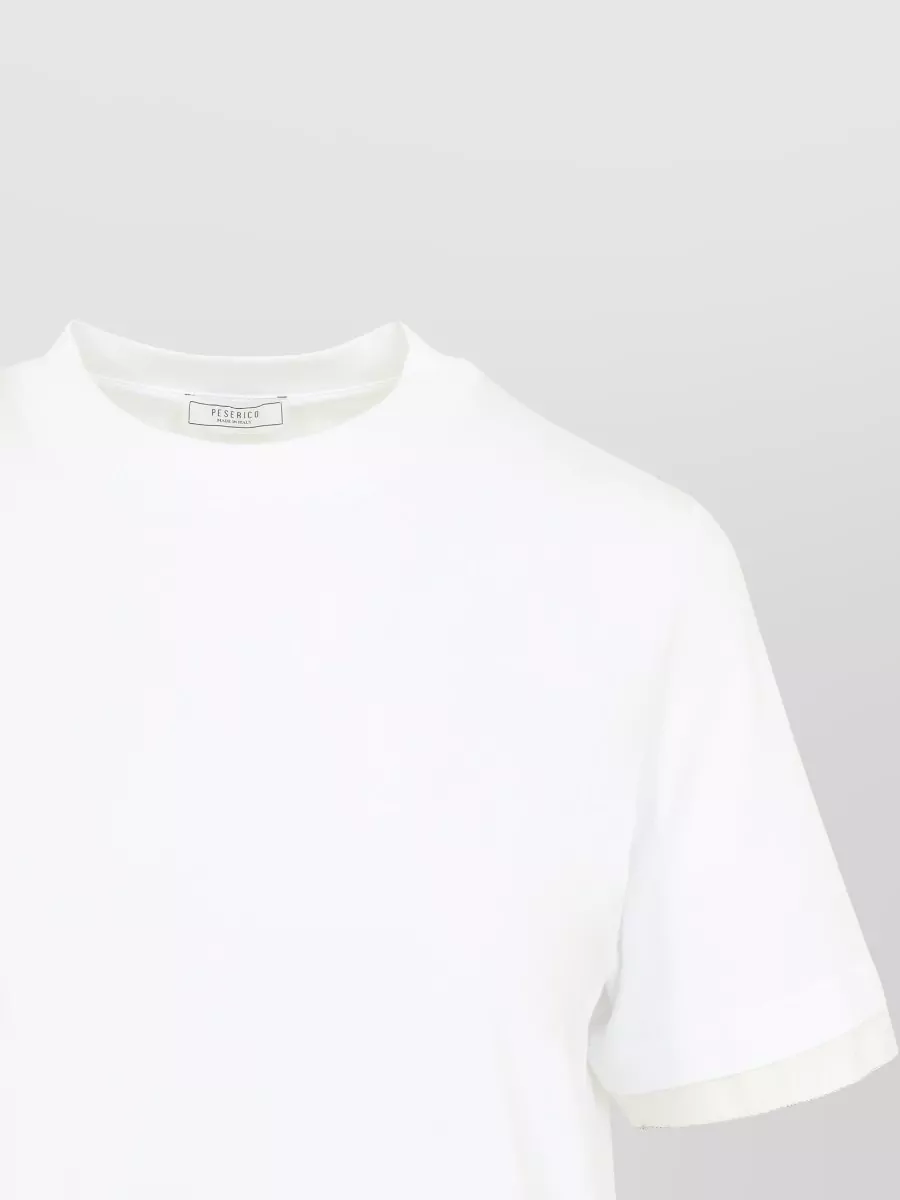 Peserico Crew Neck Layered Hem Short Sleeve Top