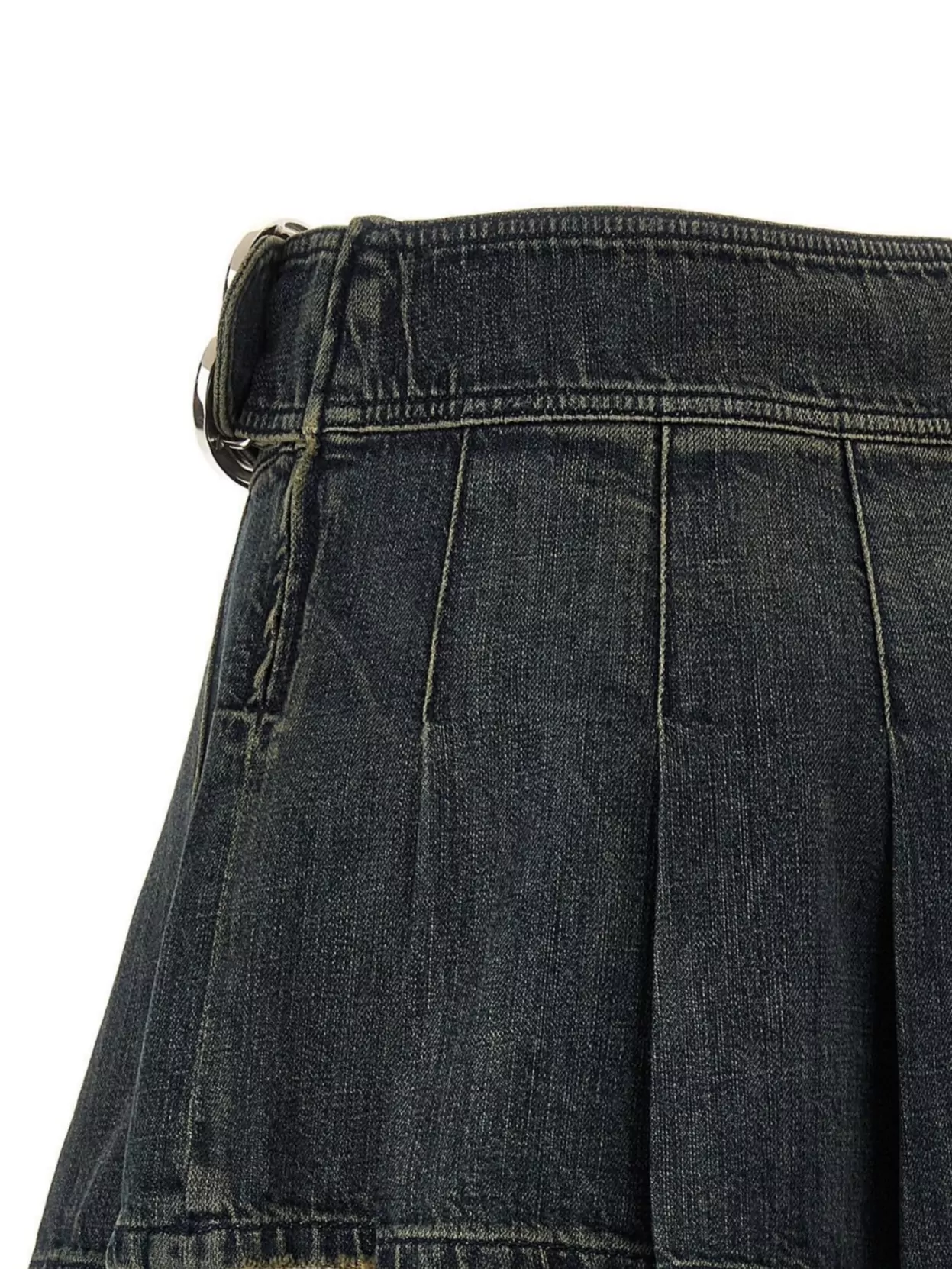 Balenciaga Pleated Skirt Featuring Belt Detail In Blue