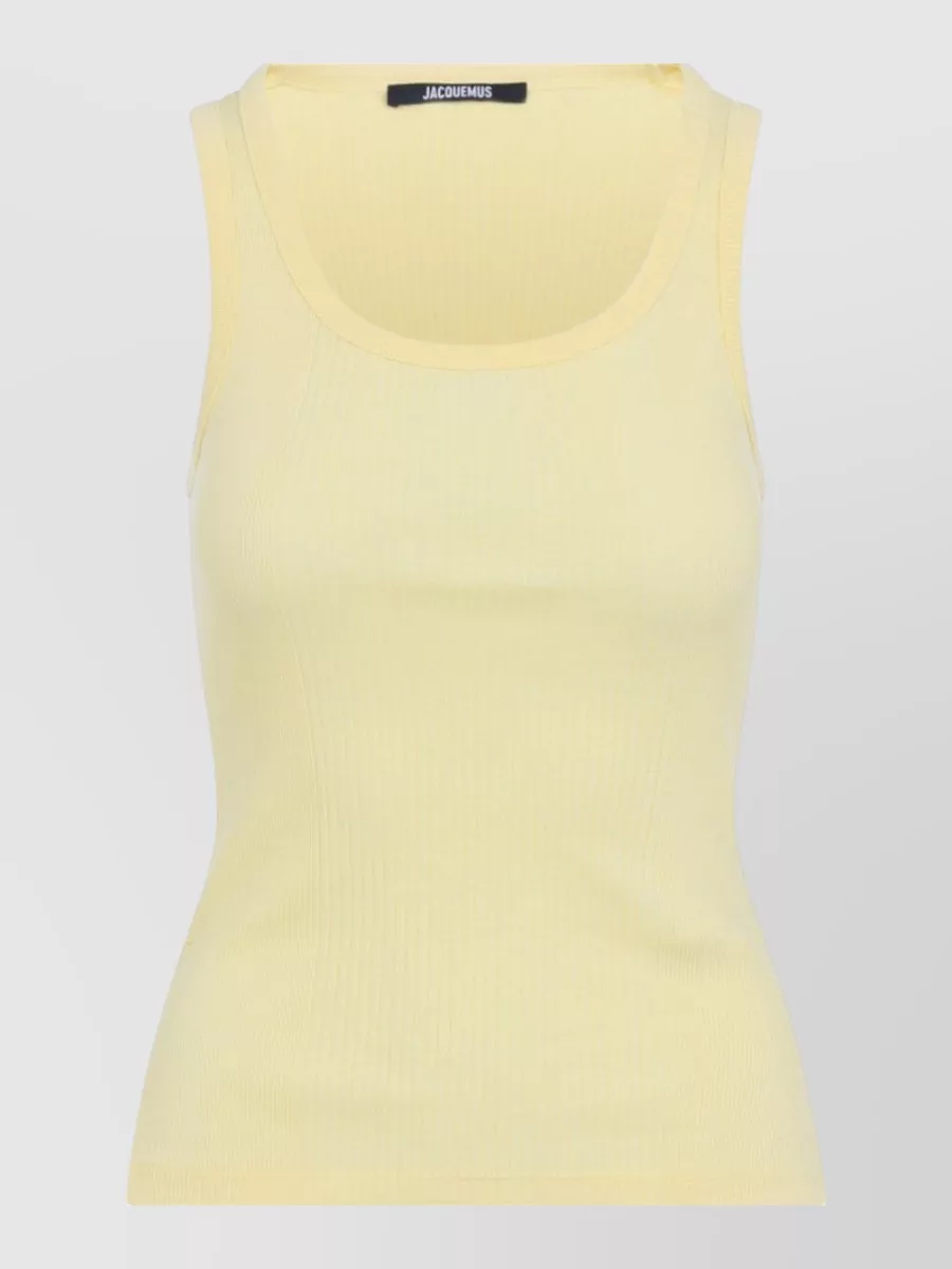 Jacquemus Marcel Scoop Neck Ribbed Sleeveless Top