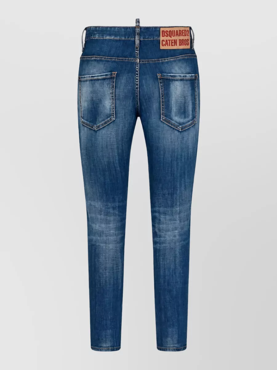 Dsquared2 Mid-Rise Cropped Straight-Leg Denim Jeans