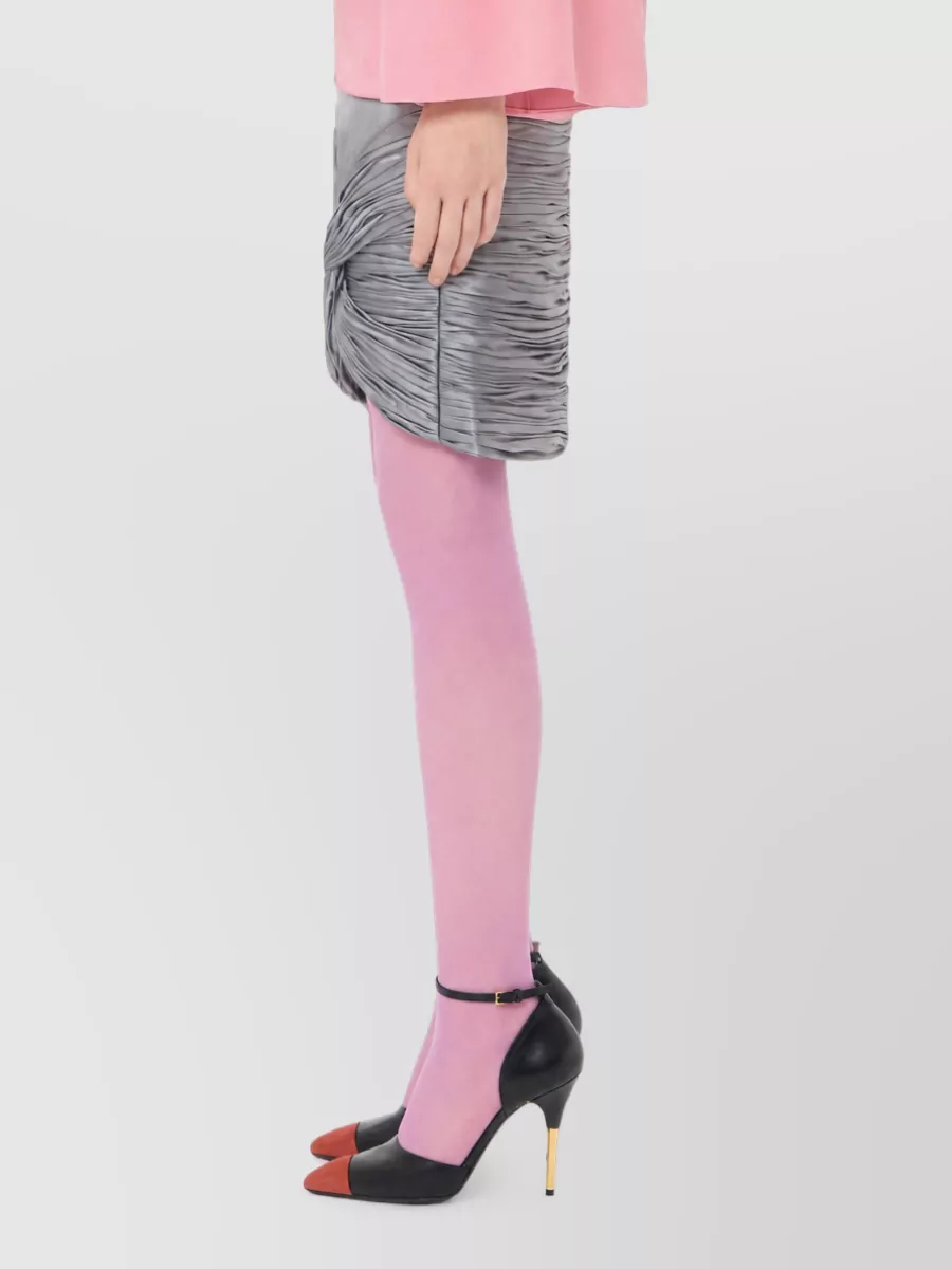 Valentino Satin Draped Knotted Skirt